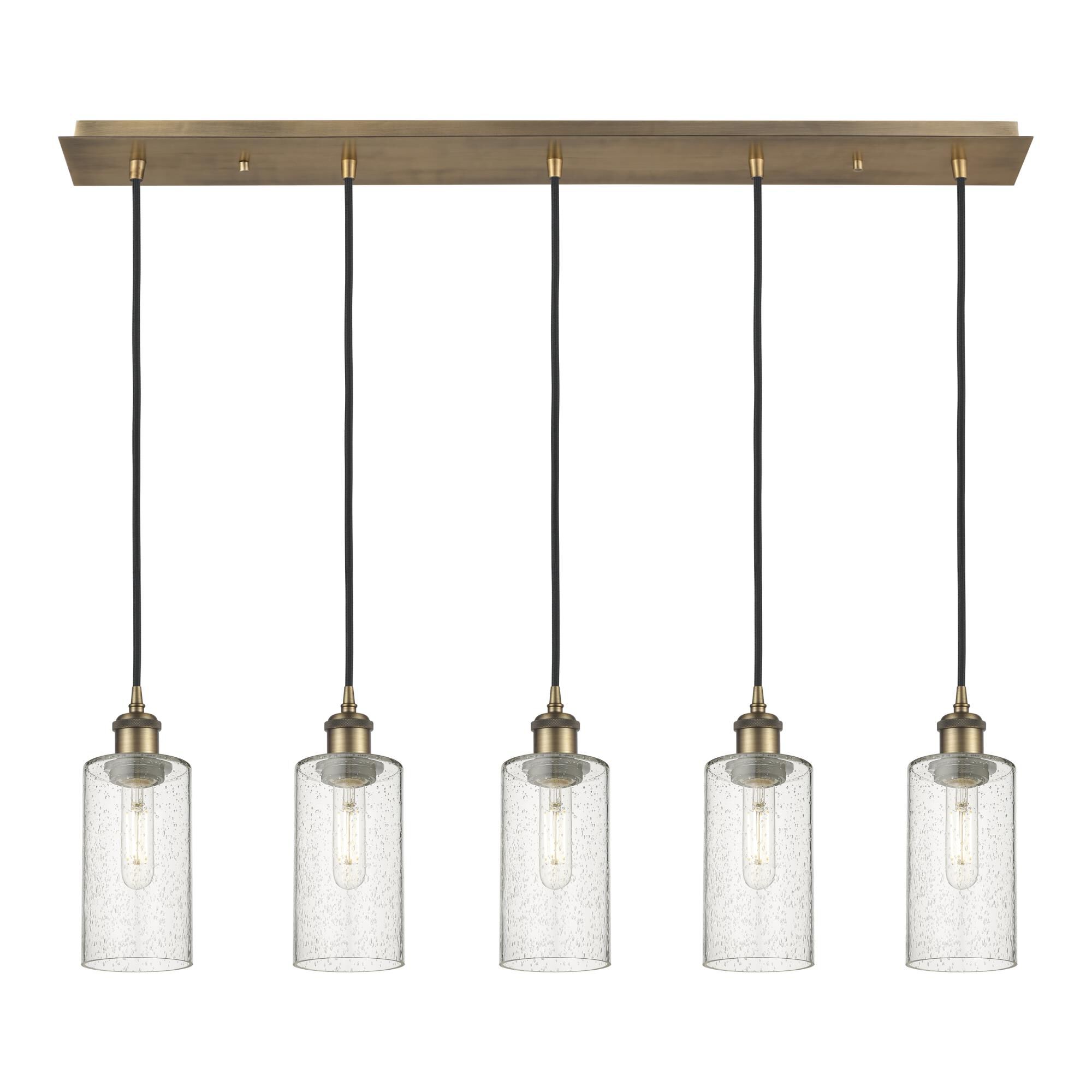 Shown in Brushed Brass finish and Seedy shade