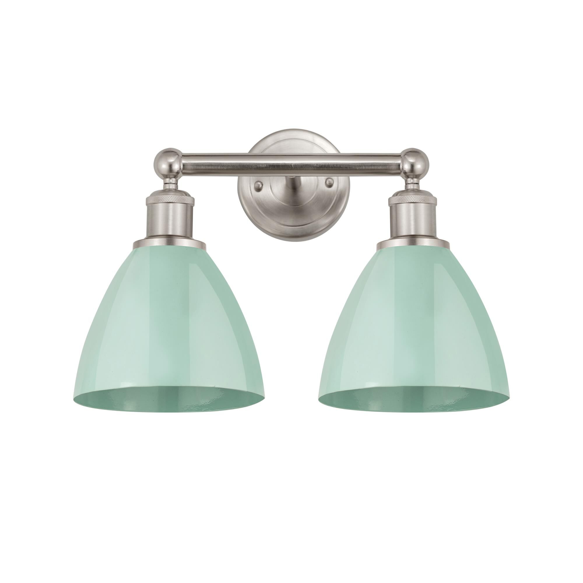 Shown in Satin Nickel finish and Seafoam shade