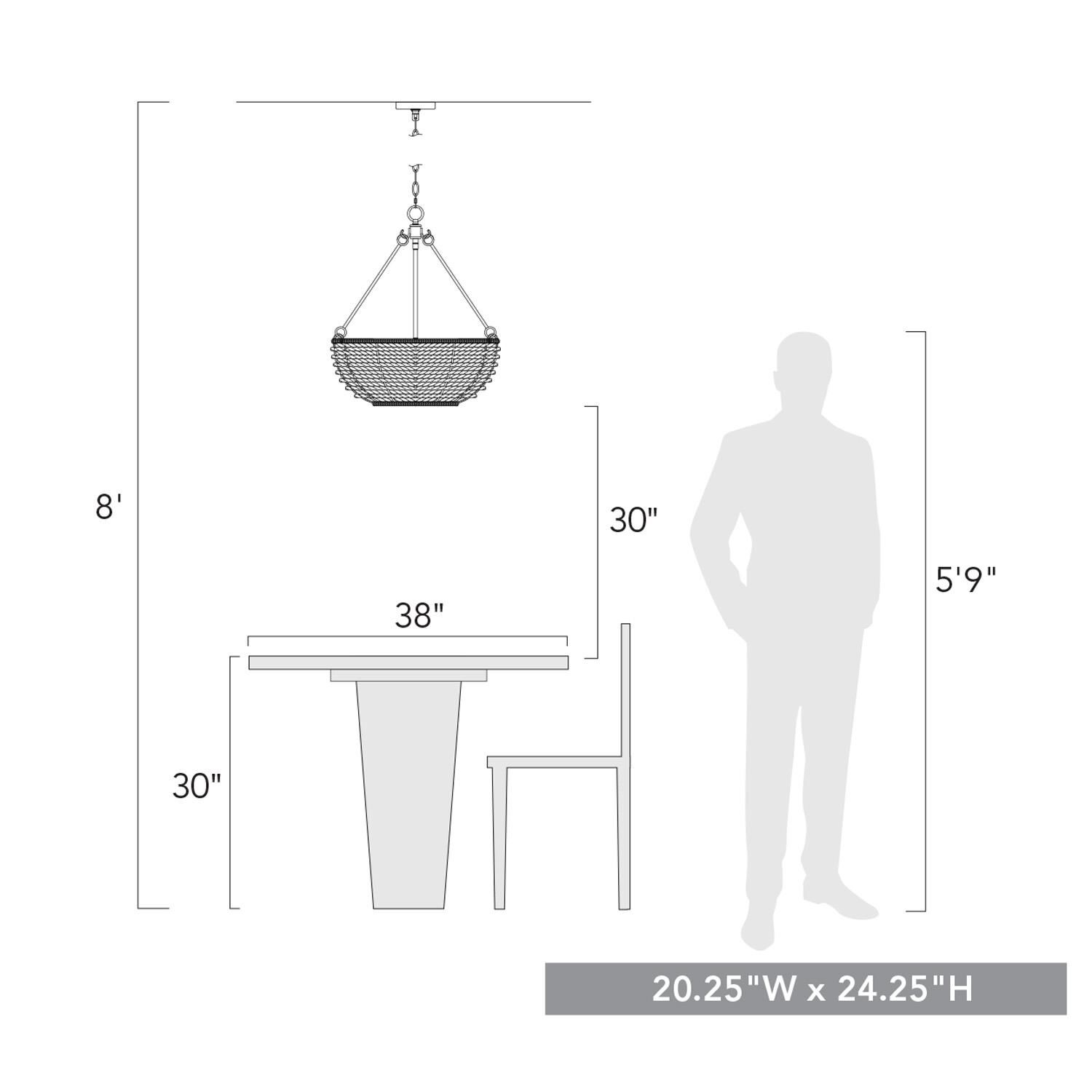 Hathaway 20 Inch Large Pendant by Golden Lighting