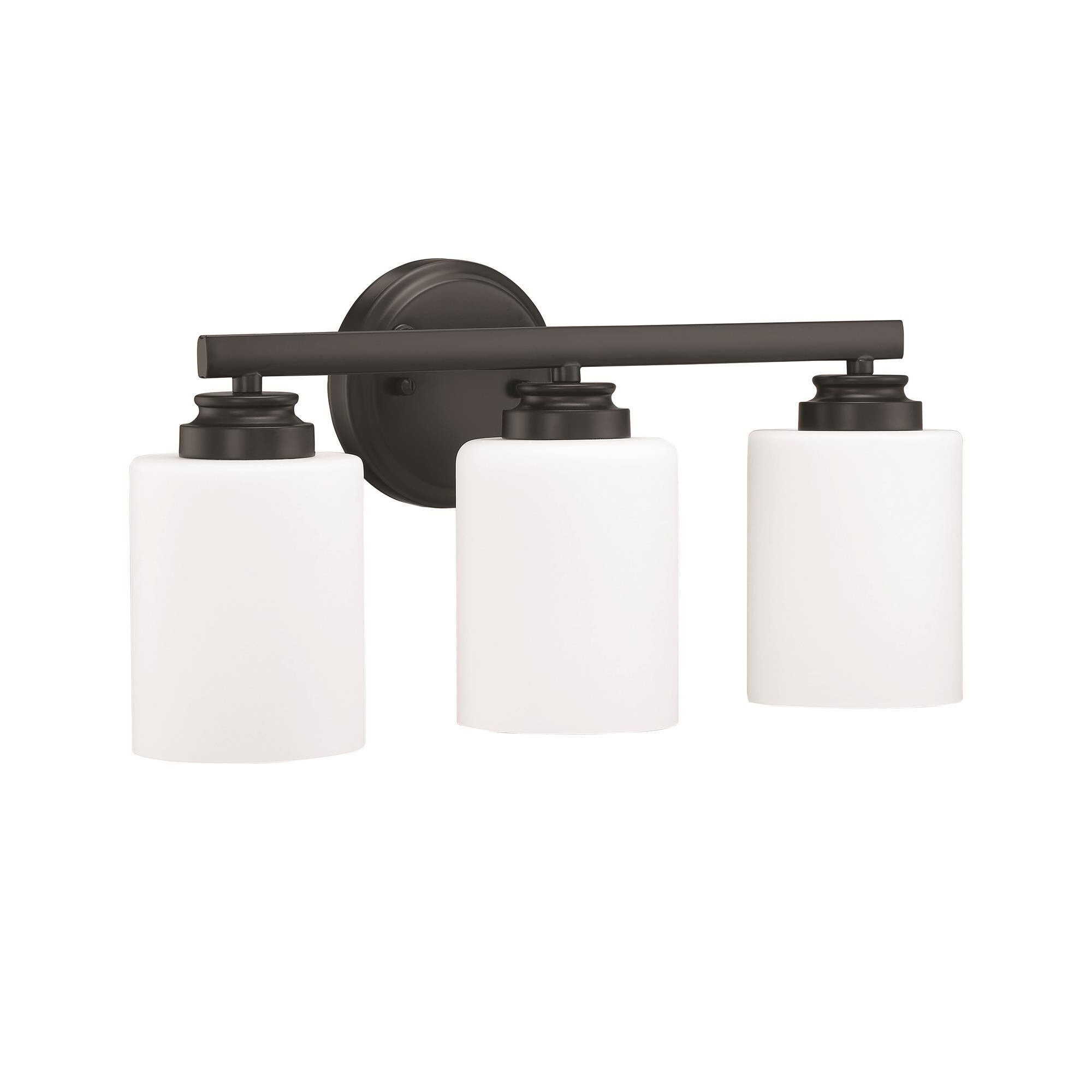 Shown in Flat Black finish and White Frosted glass and Glass shade