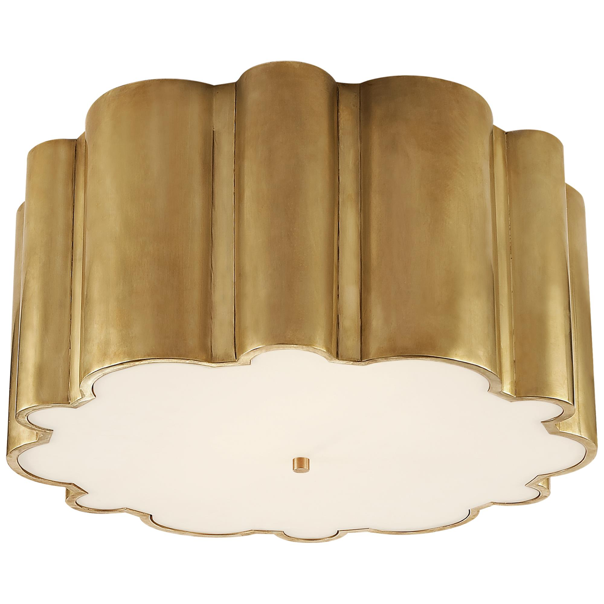 Shown in Natural Brass finish and Frosted Acrylic glass