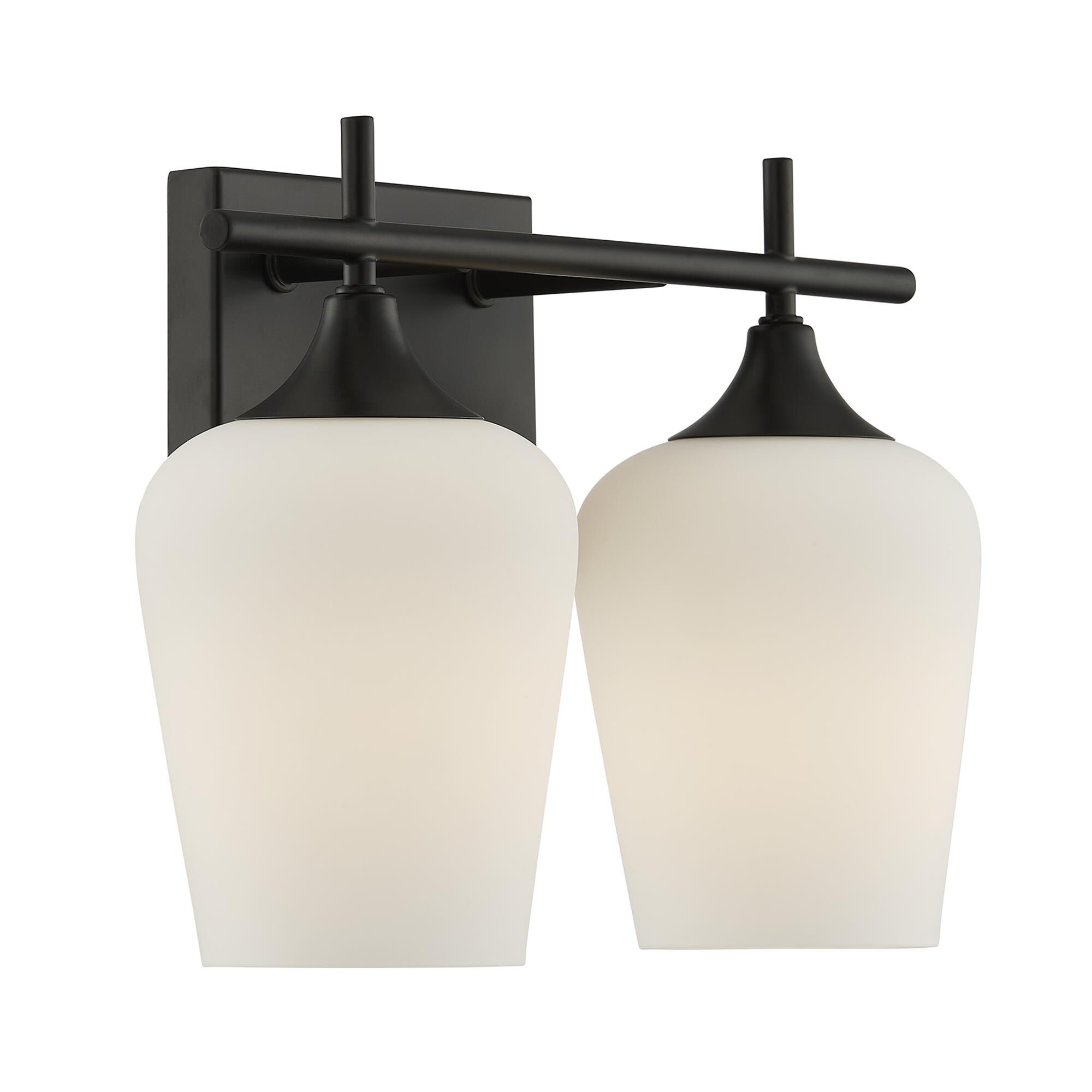 Shown in Matte Black finish and White Opal glass