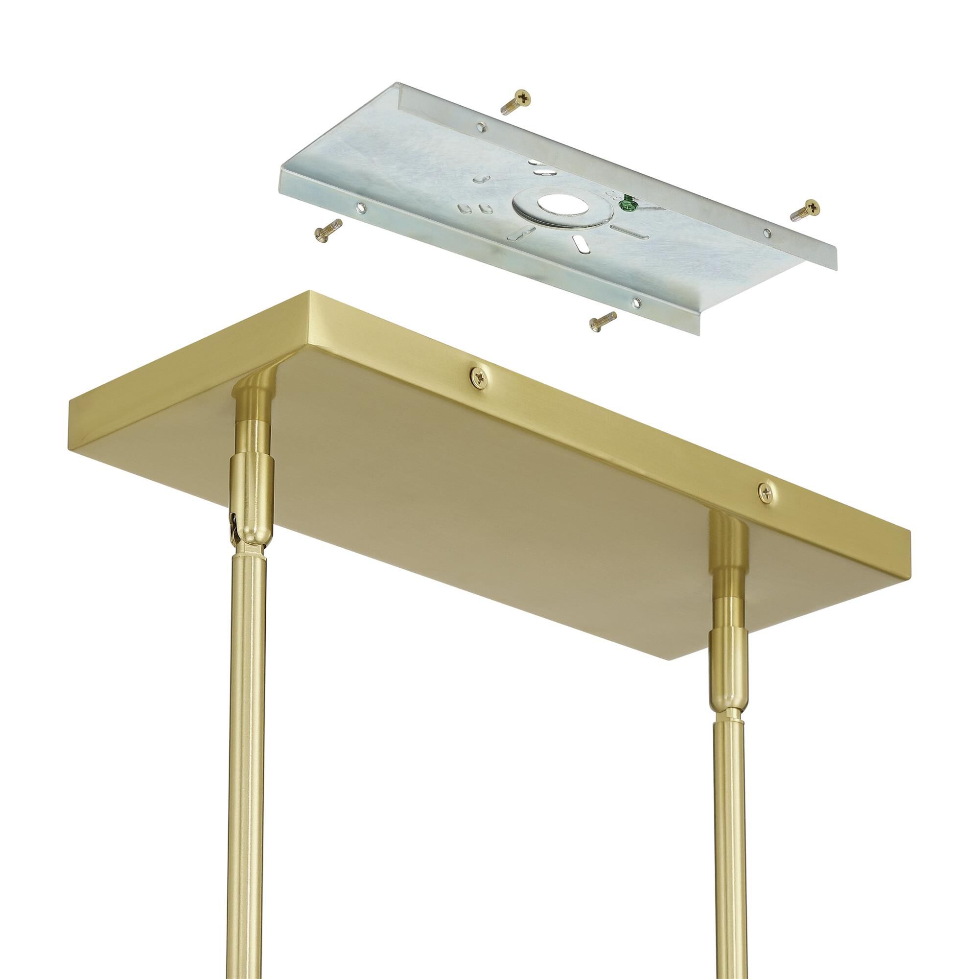 Shown in Brushed Gold finish and Opal glass