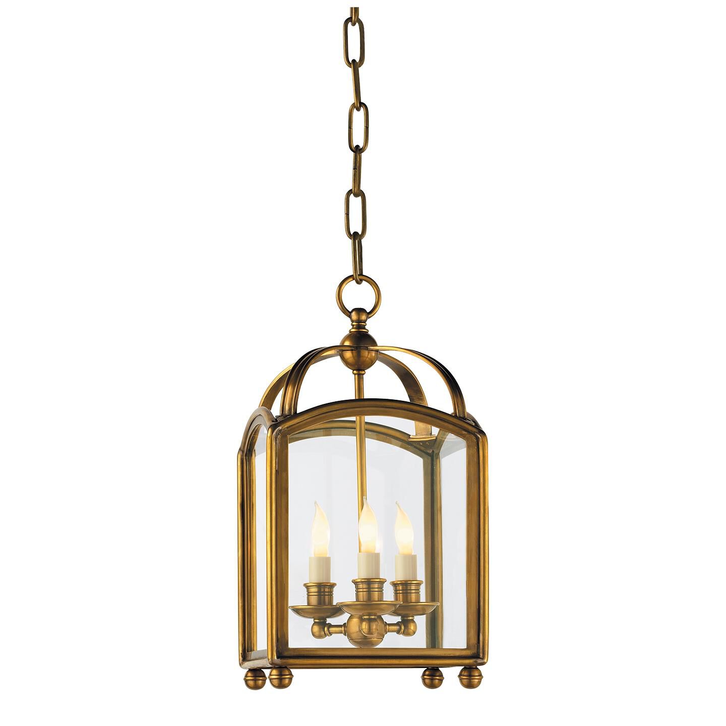 Shown in Antique-Burnished Brass finish and Clear glass