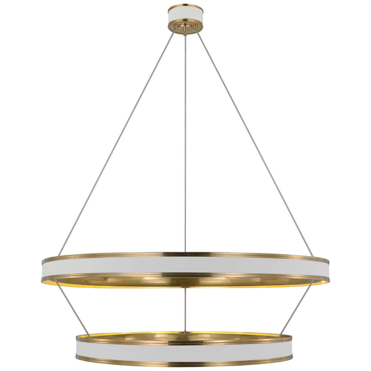 Shown in Matte White and Antique-Burnished Brass finish