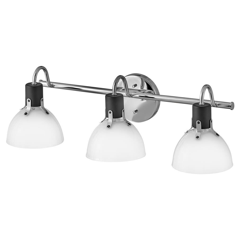 Shown in Chrome with Black Accents finish and Cased Opal glass