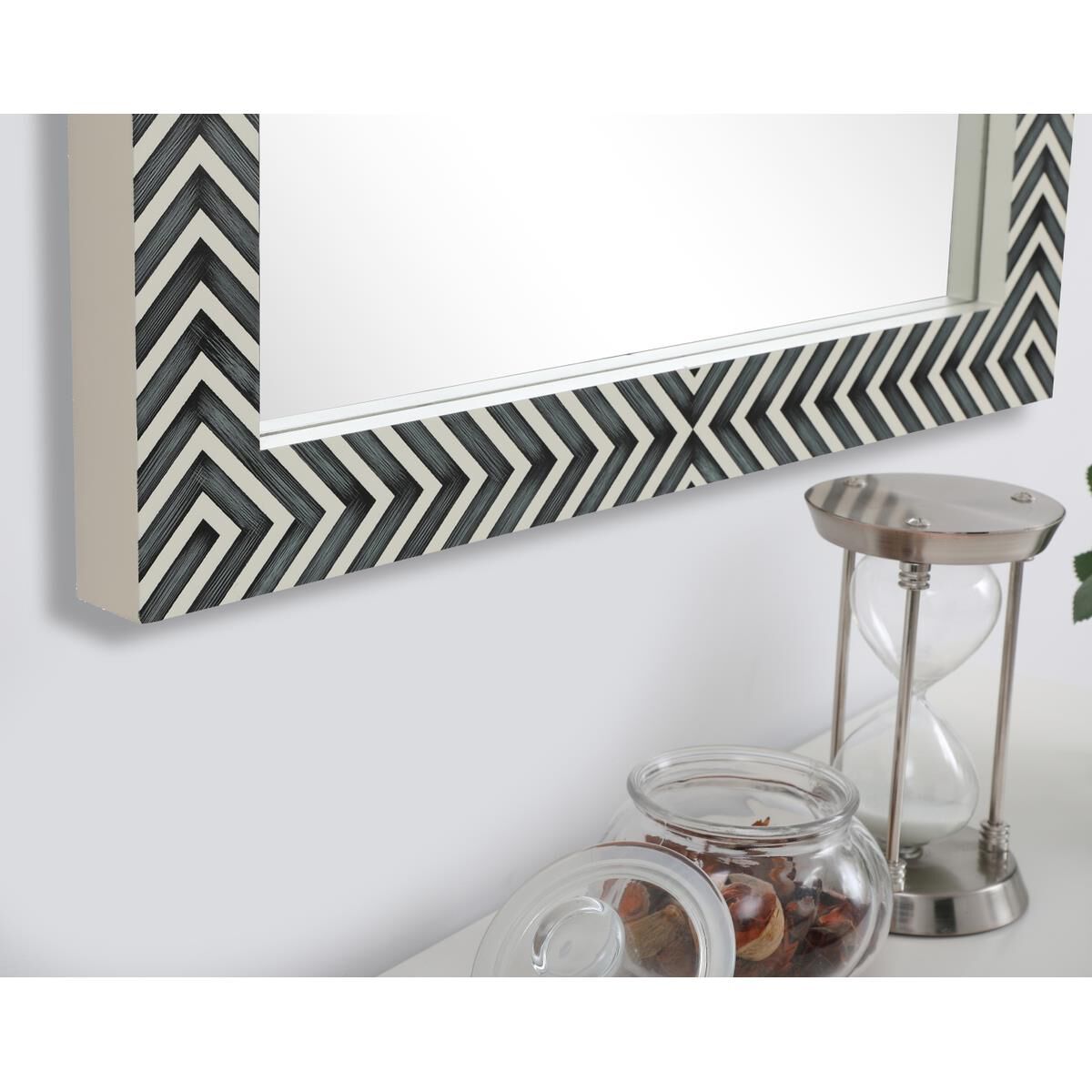 Rectangular mirror 36x30 inch in chevron Wall Mirror by Elegant Decor