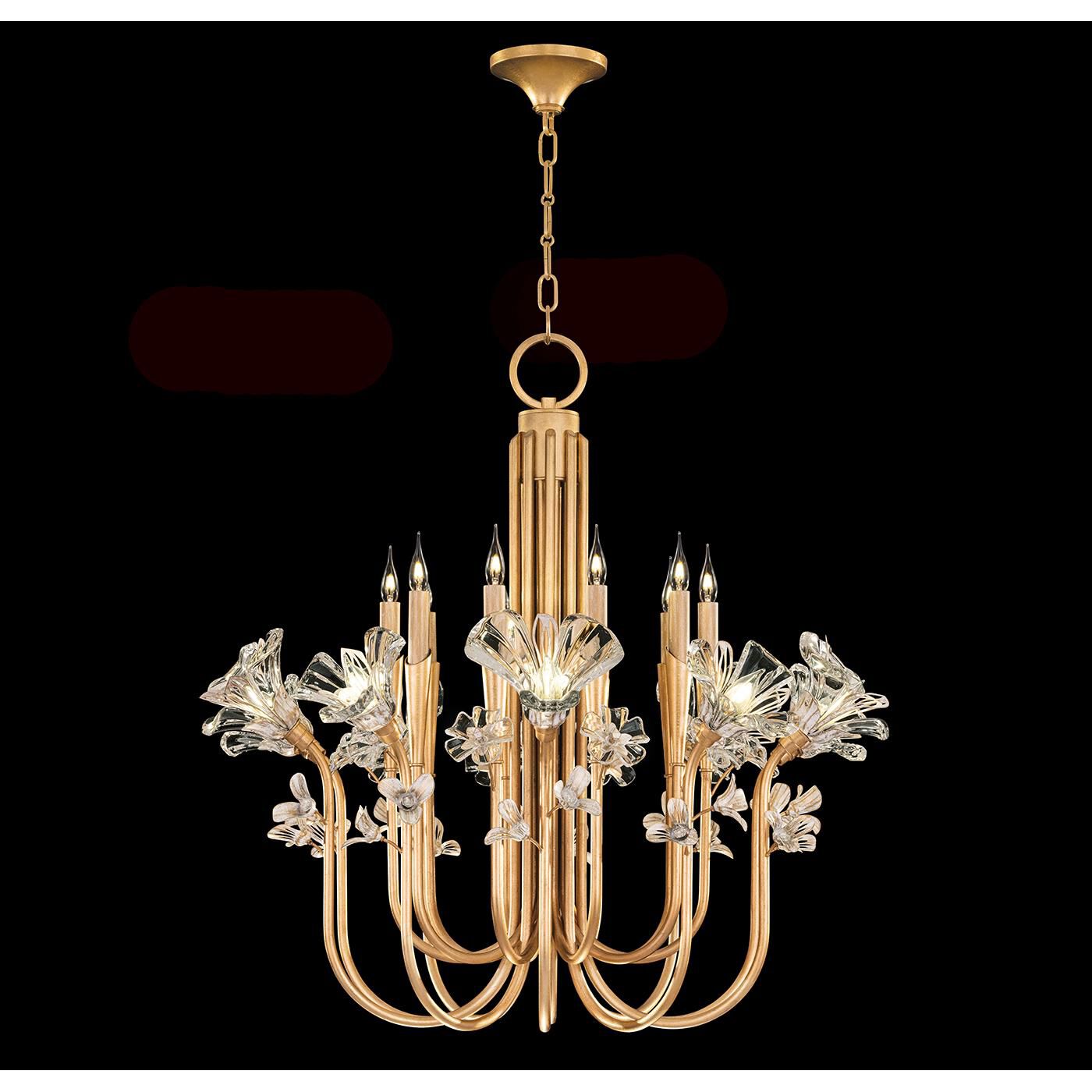 Shown in Gold finish and True crystal and False glass