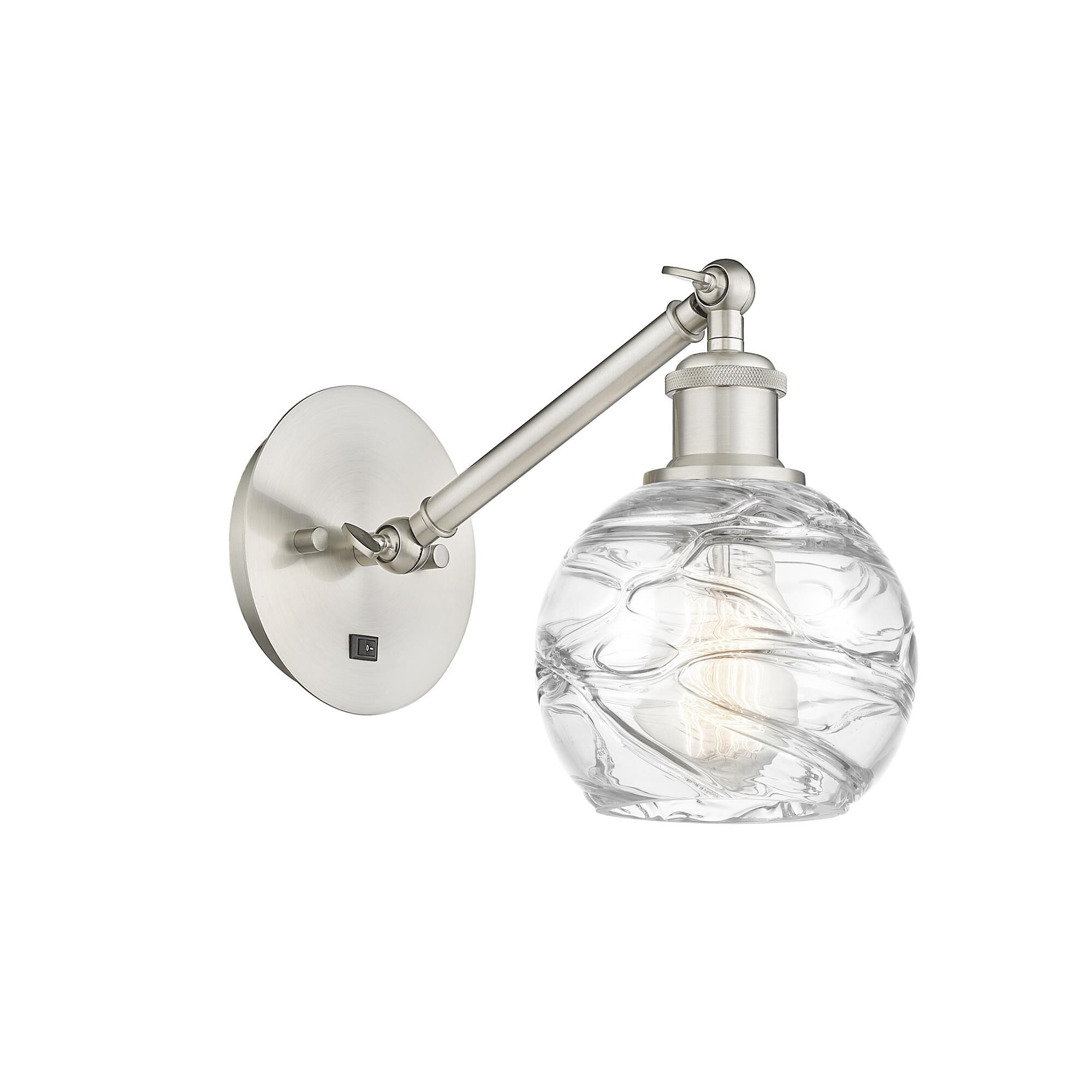 Shown in Brushed Satin Nickel finish and Clear Athens Deco Swirl 8