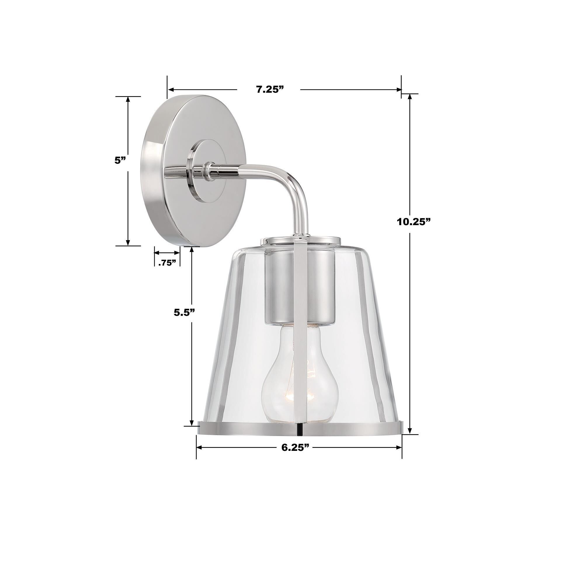 Shown in Polished Nickel finish and Clear glass and Clear Glass shade