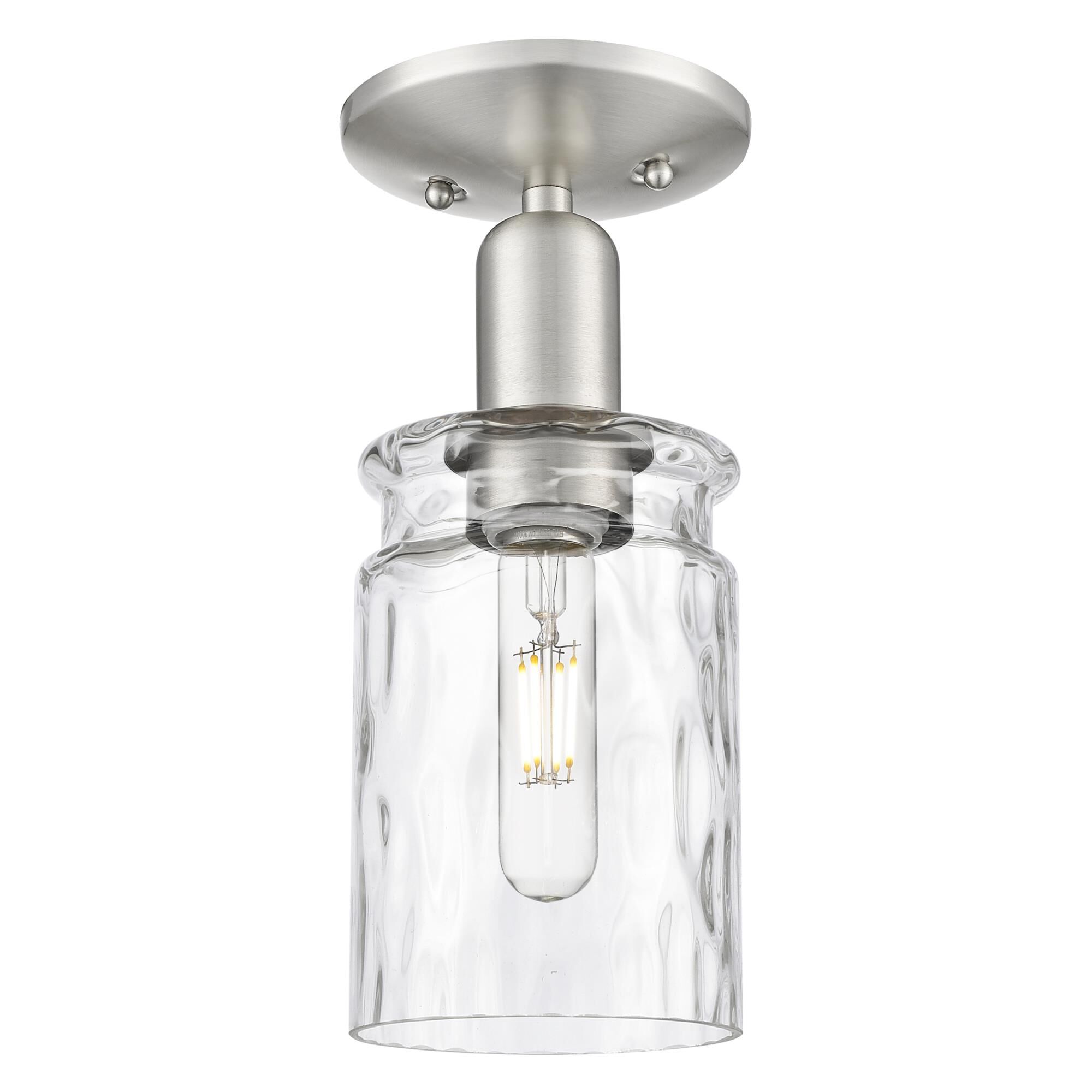 Shown in Brushed Satin Nickel finish and Clear Water glass