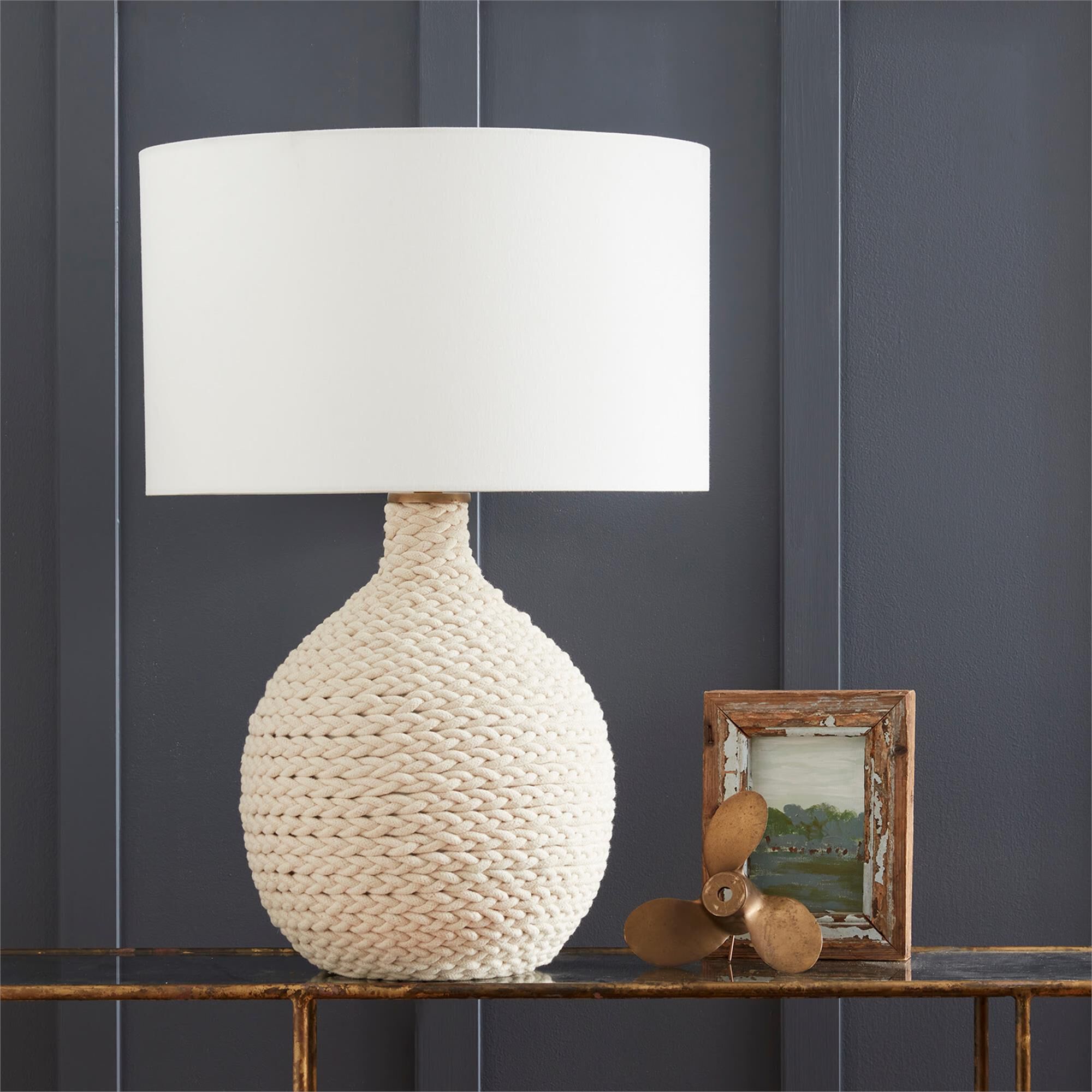 Shown in Natural finish and Linen shade