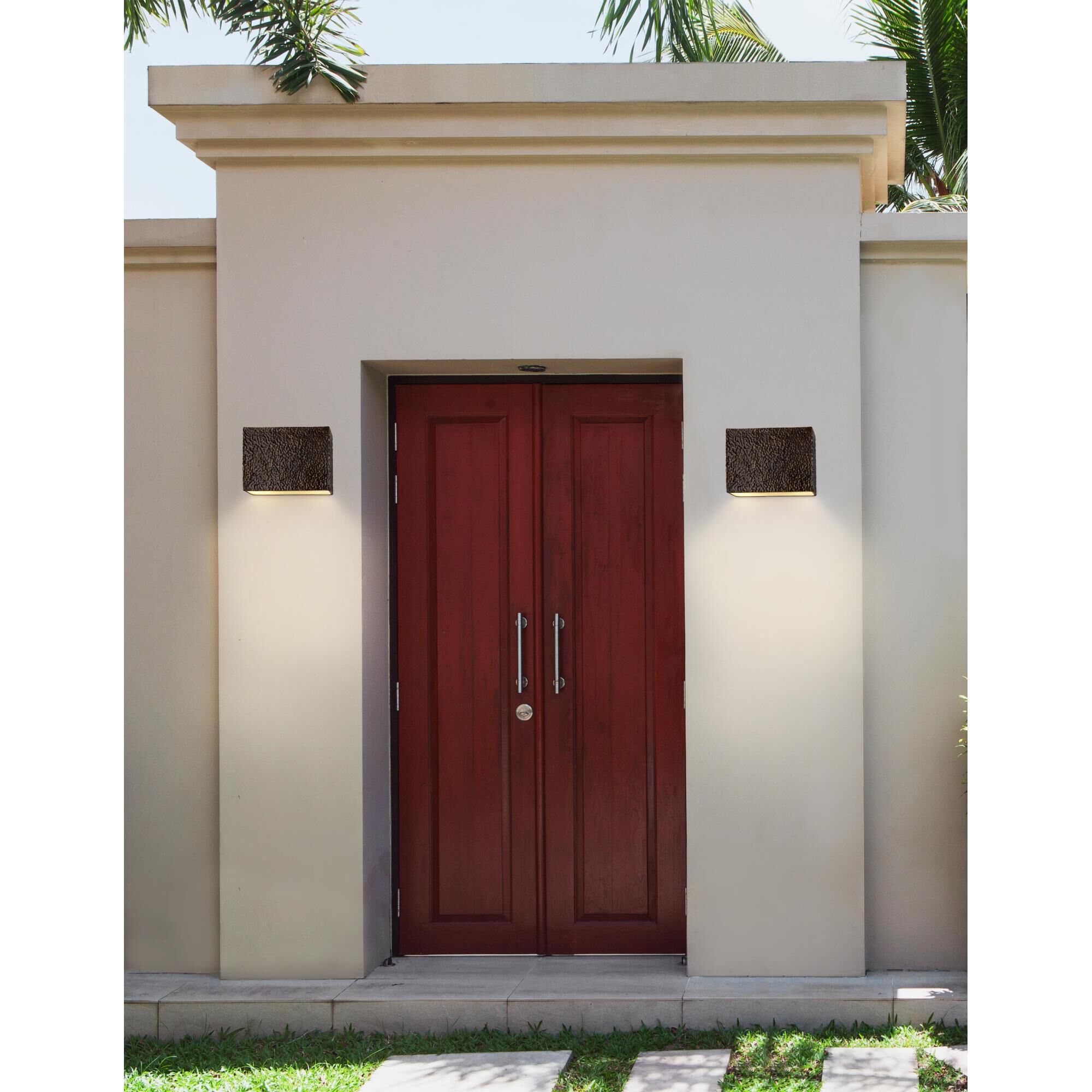 Ambiance 8 Inch Tall 2 Light LED Outdoor Wall Light by Justice Design Group