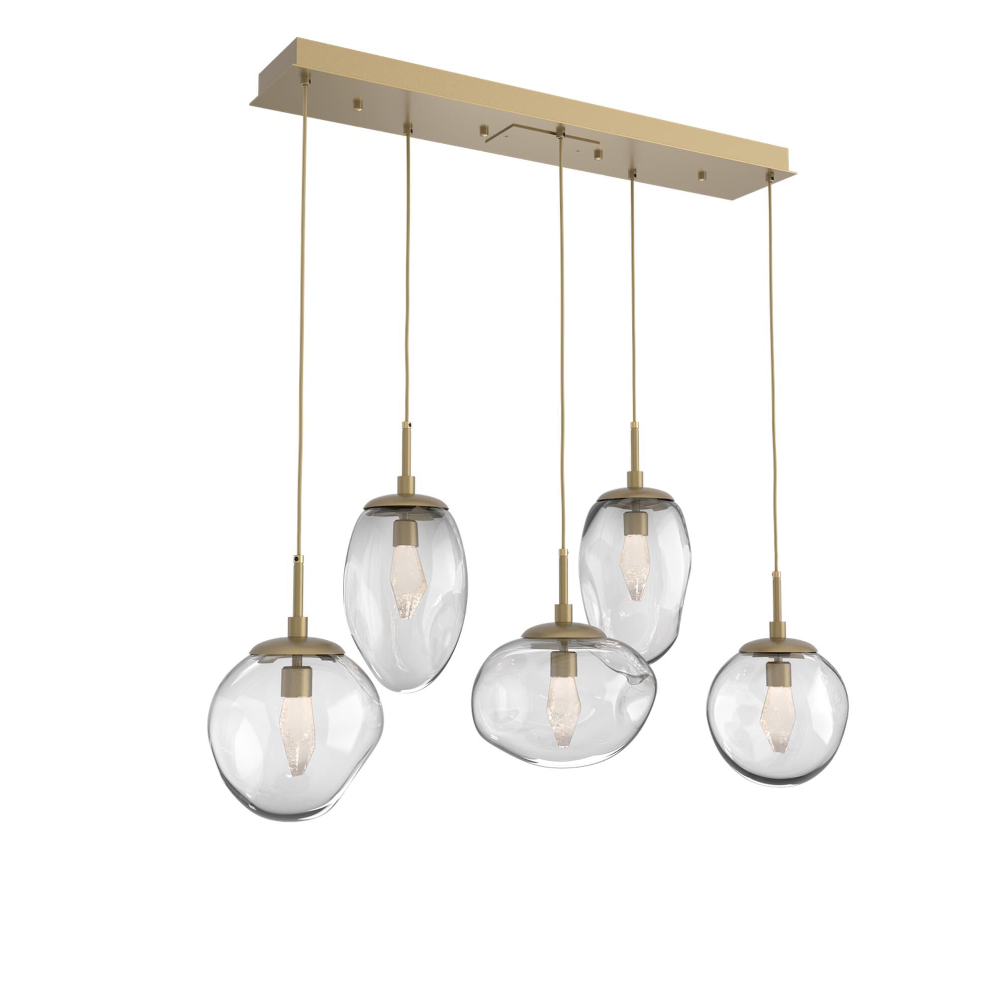 Shown in Gilded Brass finish and Geo Inner Clear Outer glass