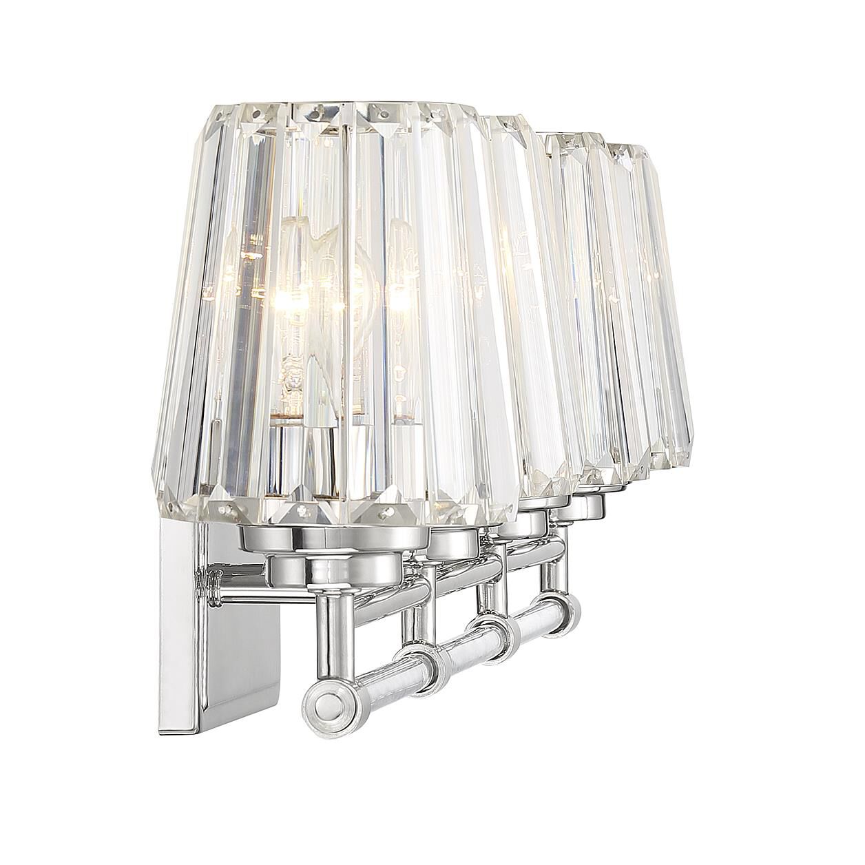 Shown in Polished Nickel finish and Clear crystal