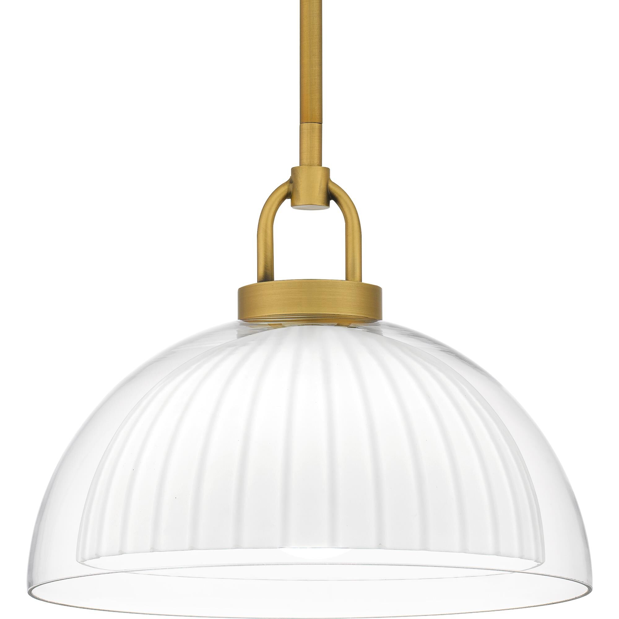 Shown in Brushed Gold finish and Clear Glass , Opal Etched Glass shade