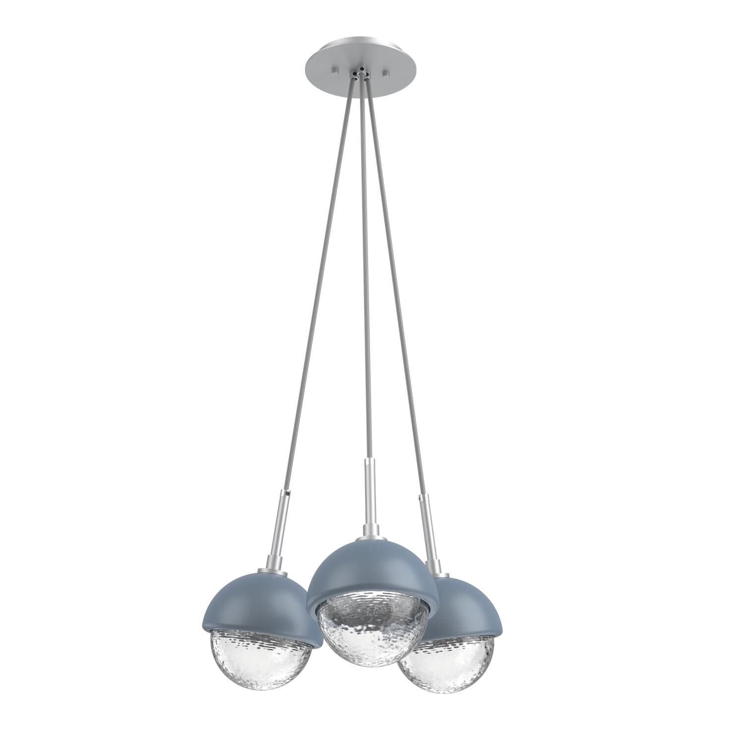 Shown in Classic Silver finish and Clear glass and Poppy Blue accent