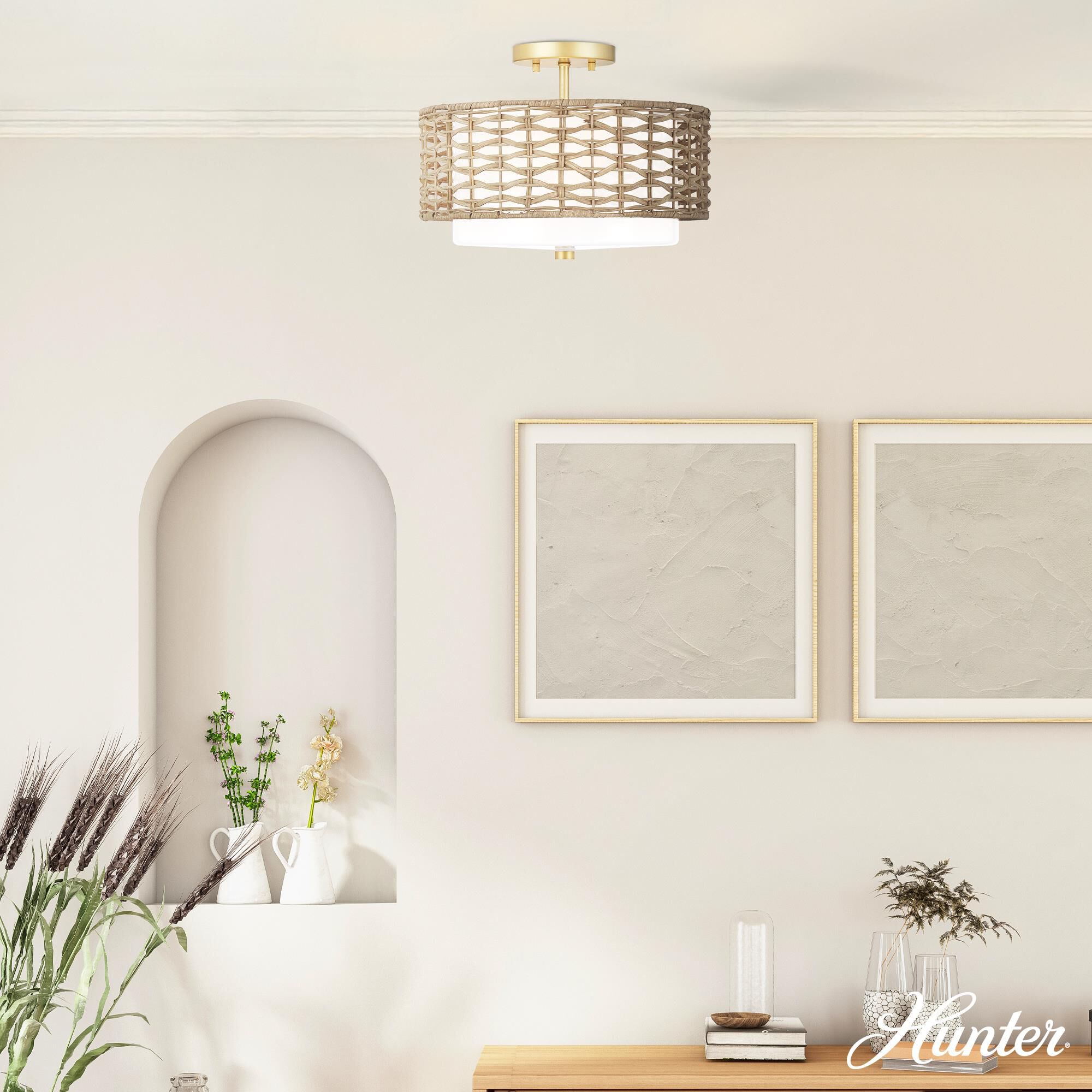 Laila 14 Inch Semi Flush Mount by Hunter Fan