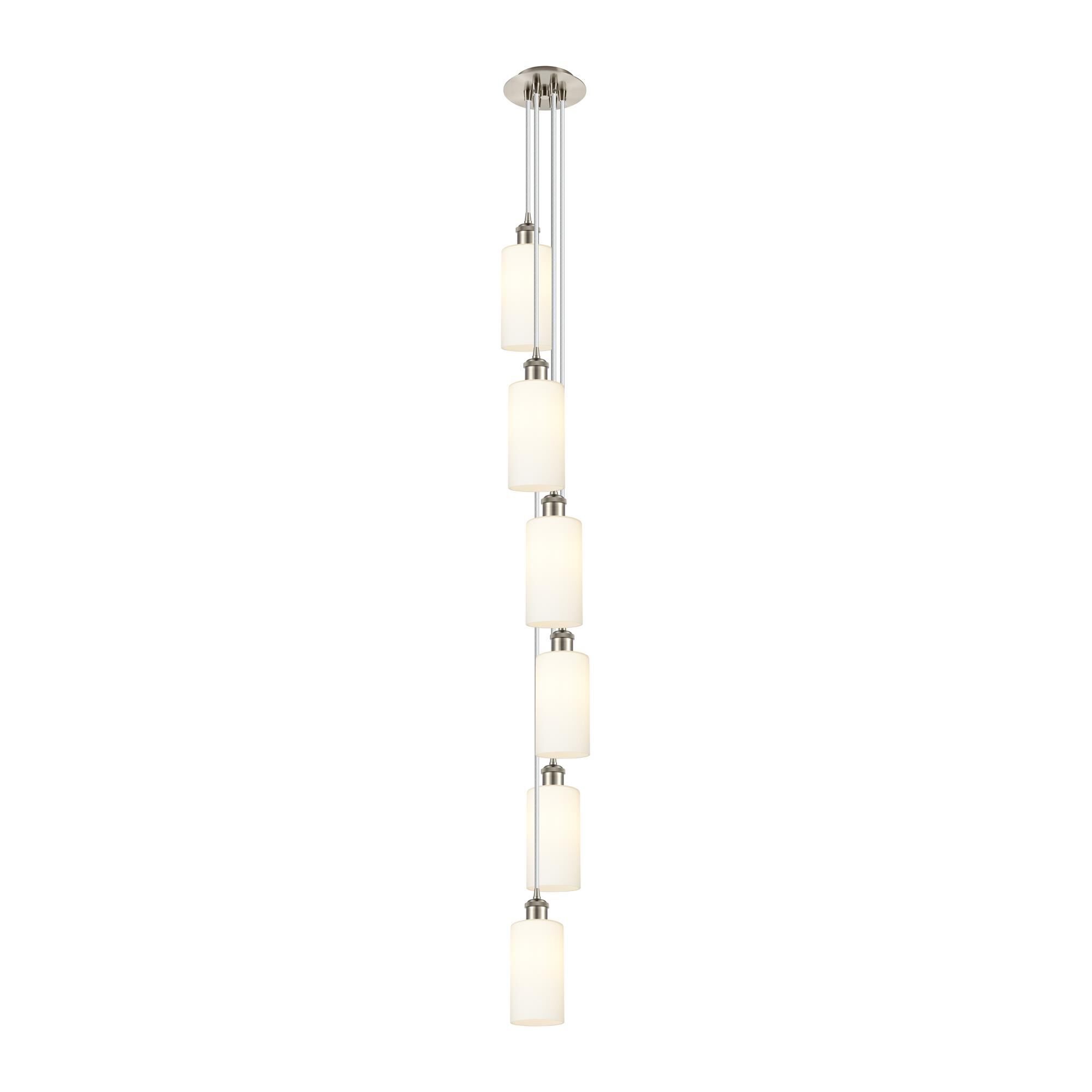 Shown in Satin Nickel finish and White shade