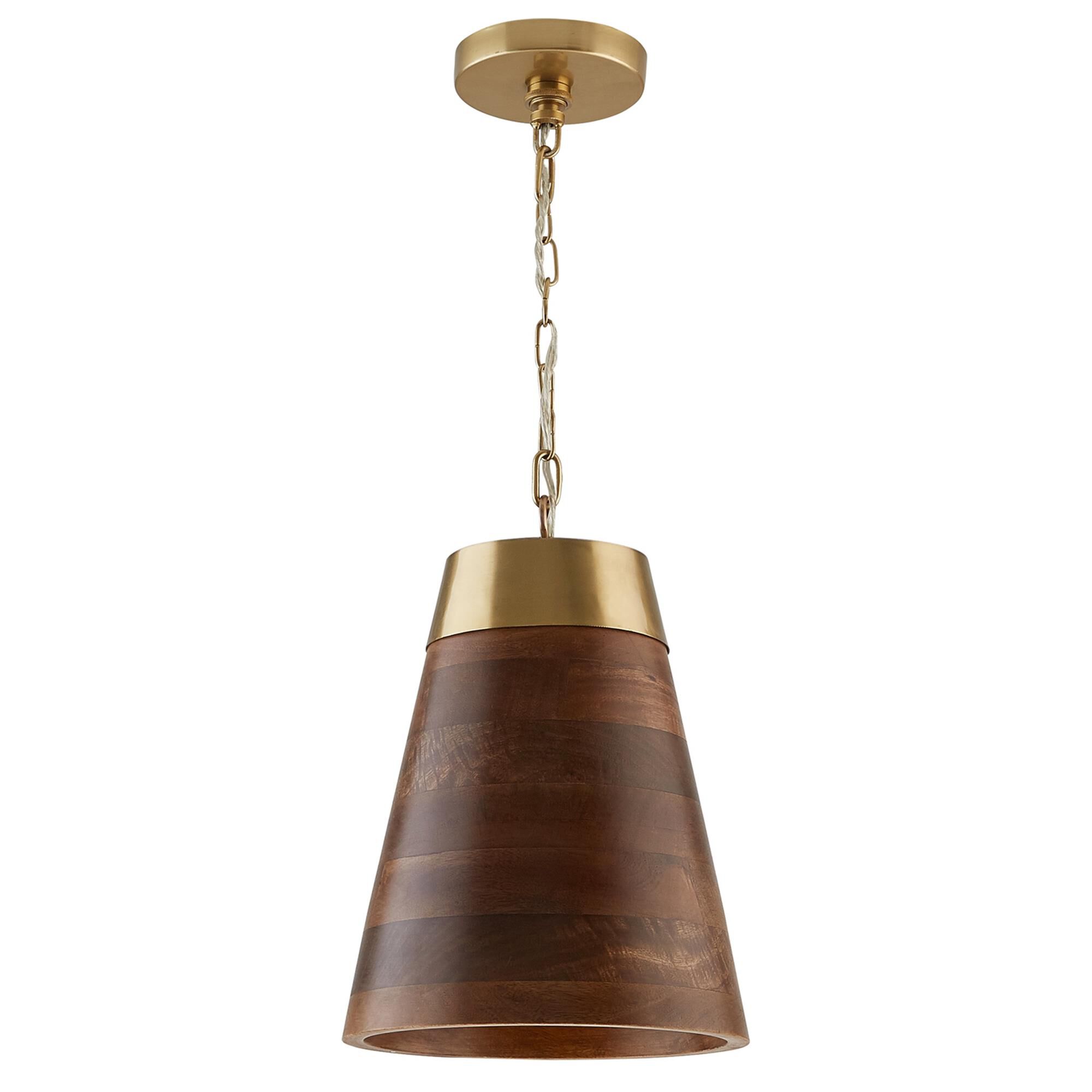 Shown in Wood And Brass finish