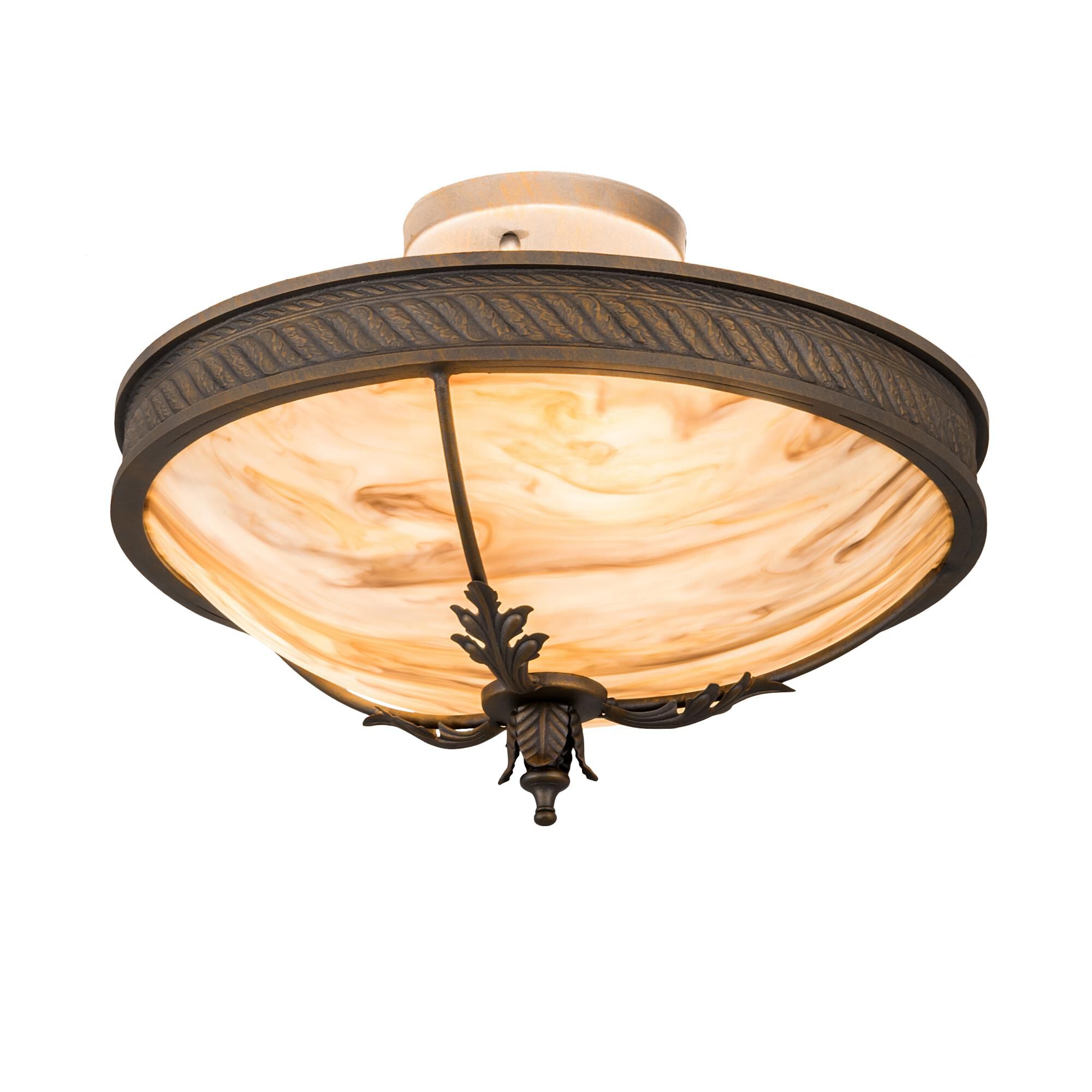 15 Inch 3 Light Semi Flush Mount by Meyda Lighting