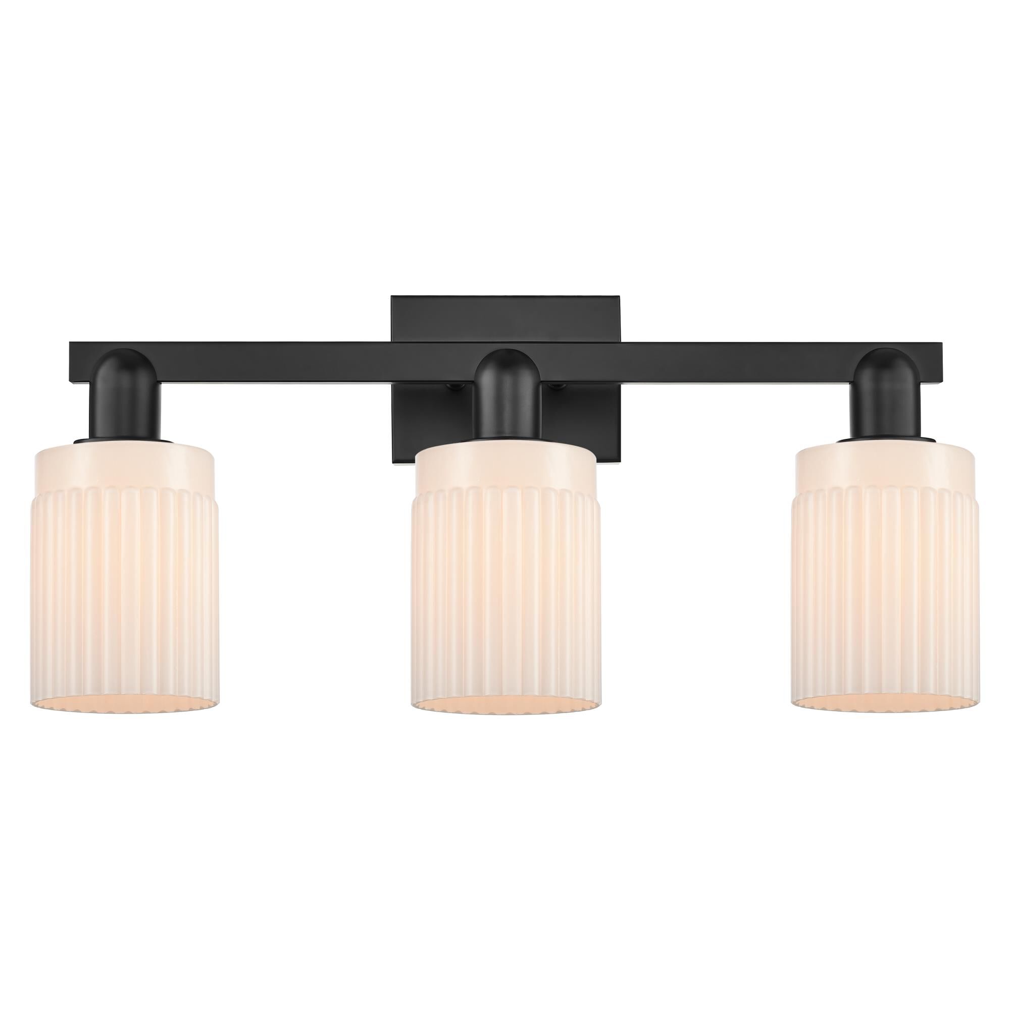 Shown in Matte Black finish and Matte White glass