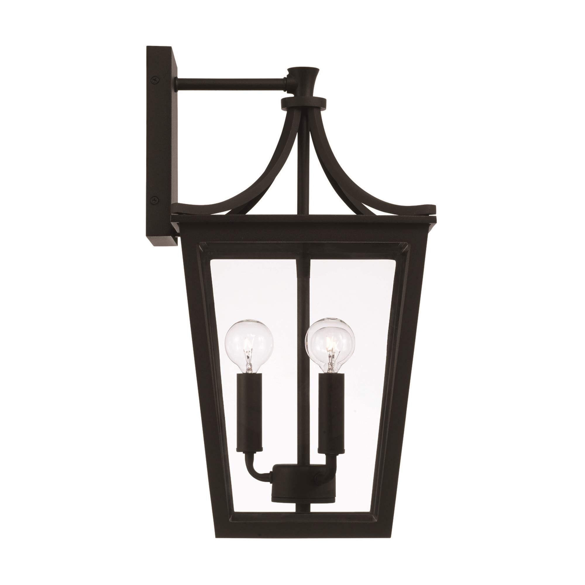 Shown in Black finish and Clear glass