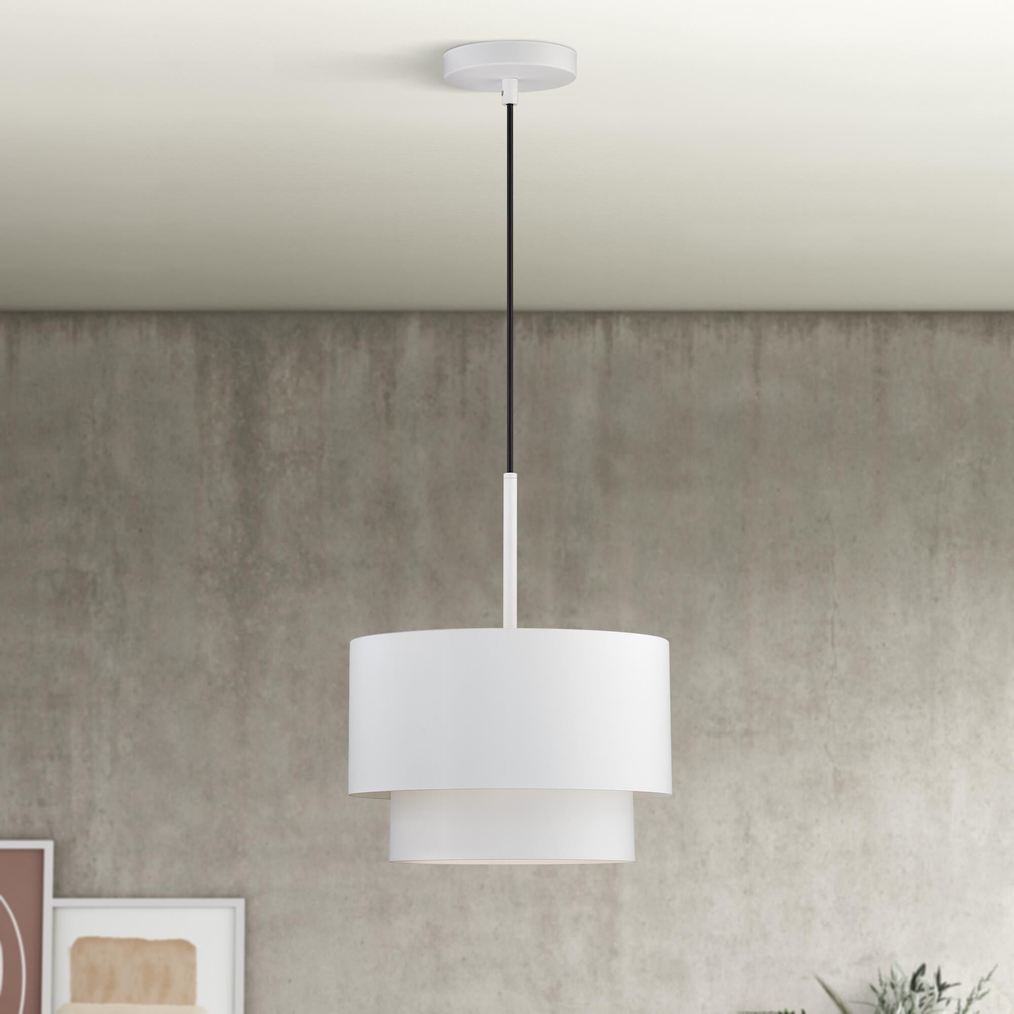 Shown in White finish and White Steel with White Inside shade