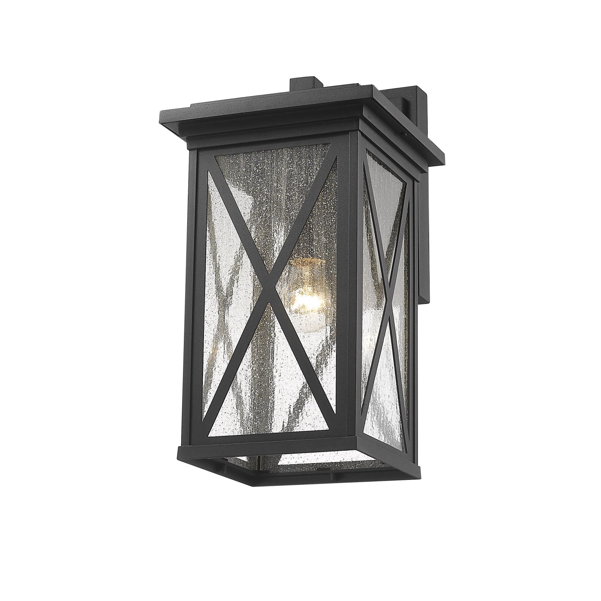 Shown in Black finish and Glass shade