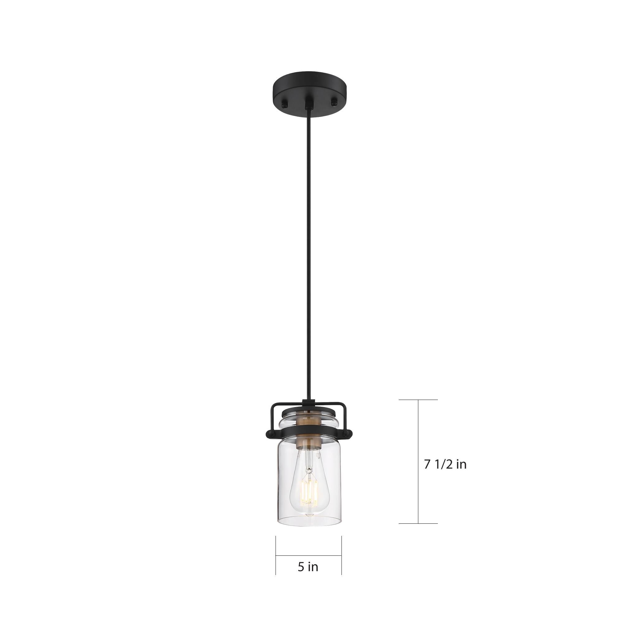 Shown in Black finish and Clear glass