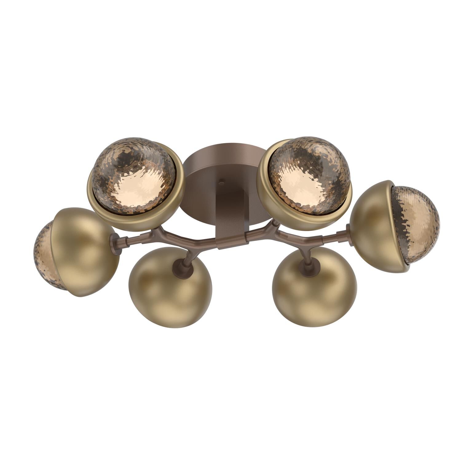 Shown in Burnished Bronze finish and Bronze glass and Gilded Brass accent
