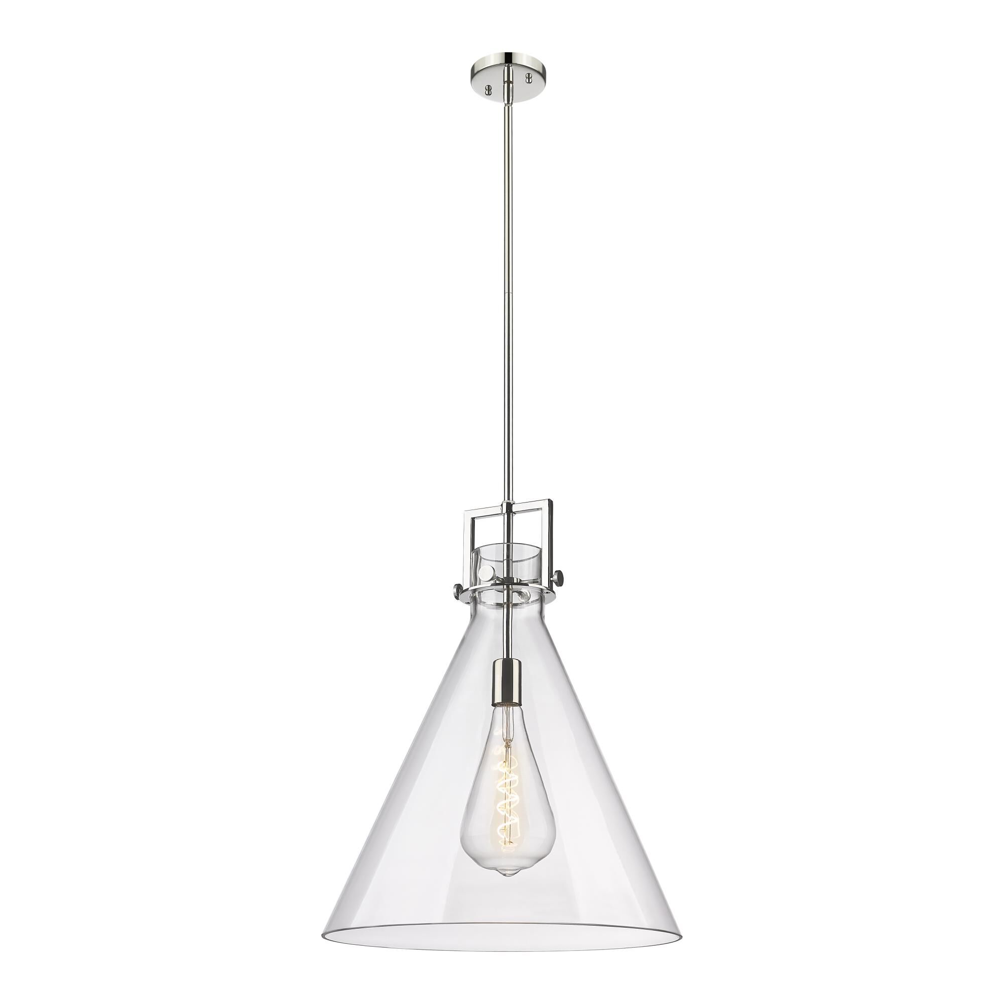 Shown in Polished Nickel finish and Clear glass