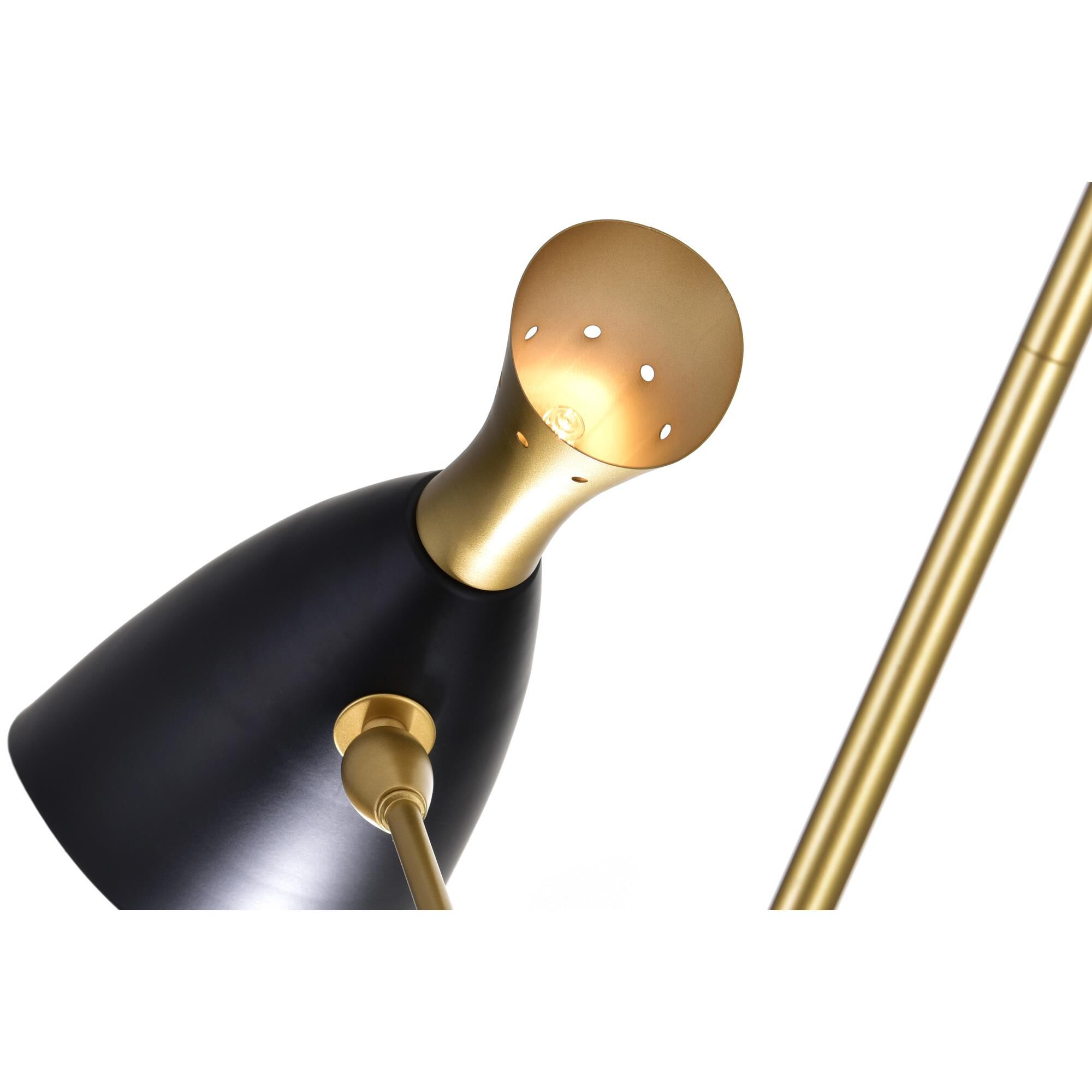 Shown in Matte Black & Satin Gold finish