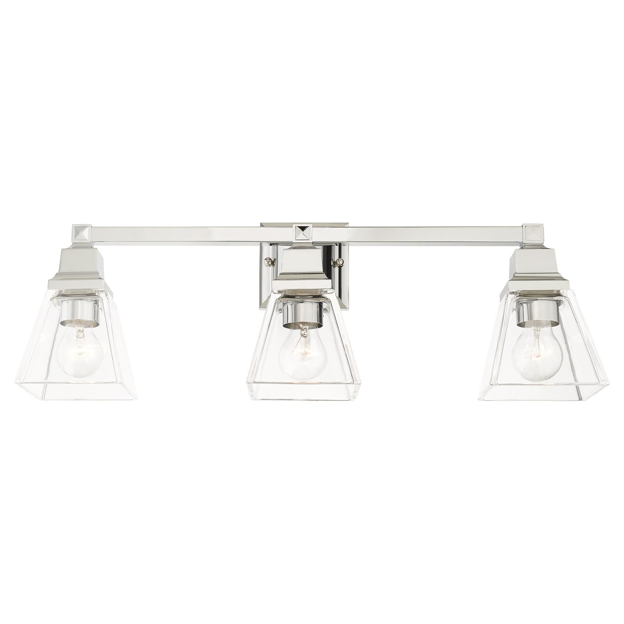 Shown in Polished Chrome finish and Clear glass and Clear Glass shade