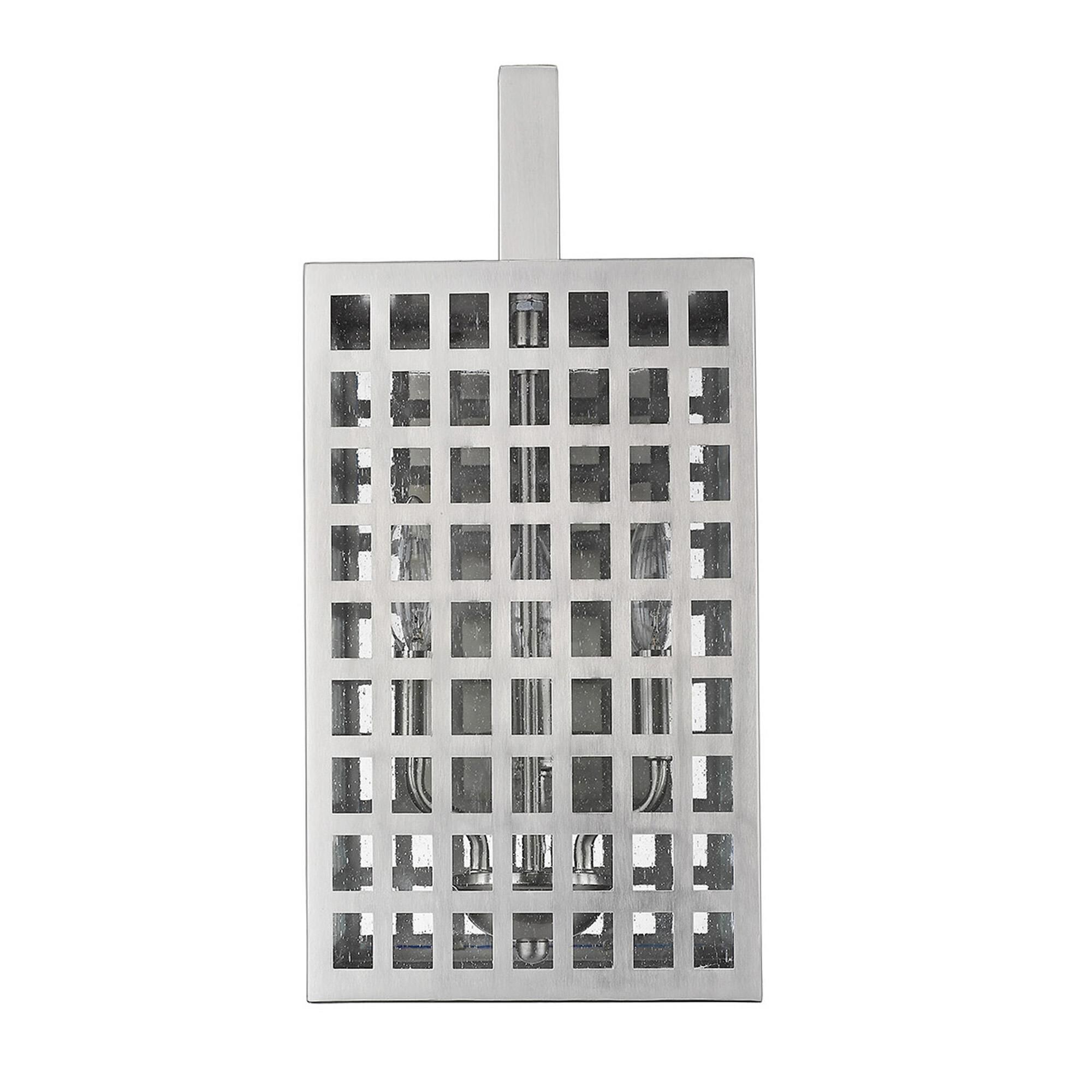 Shown in Satin Nickel finish and Clear glass and Clear, Seedy Glass Panes shade