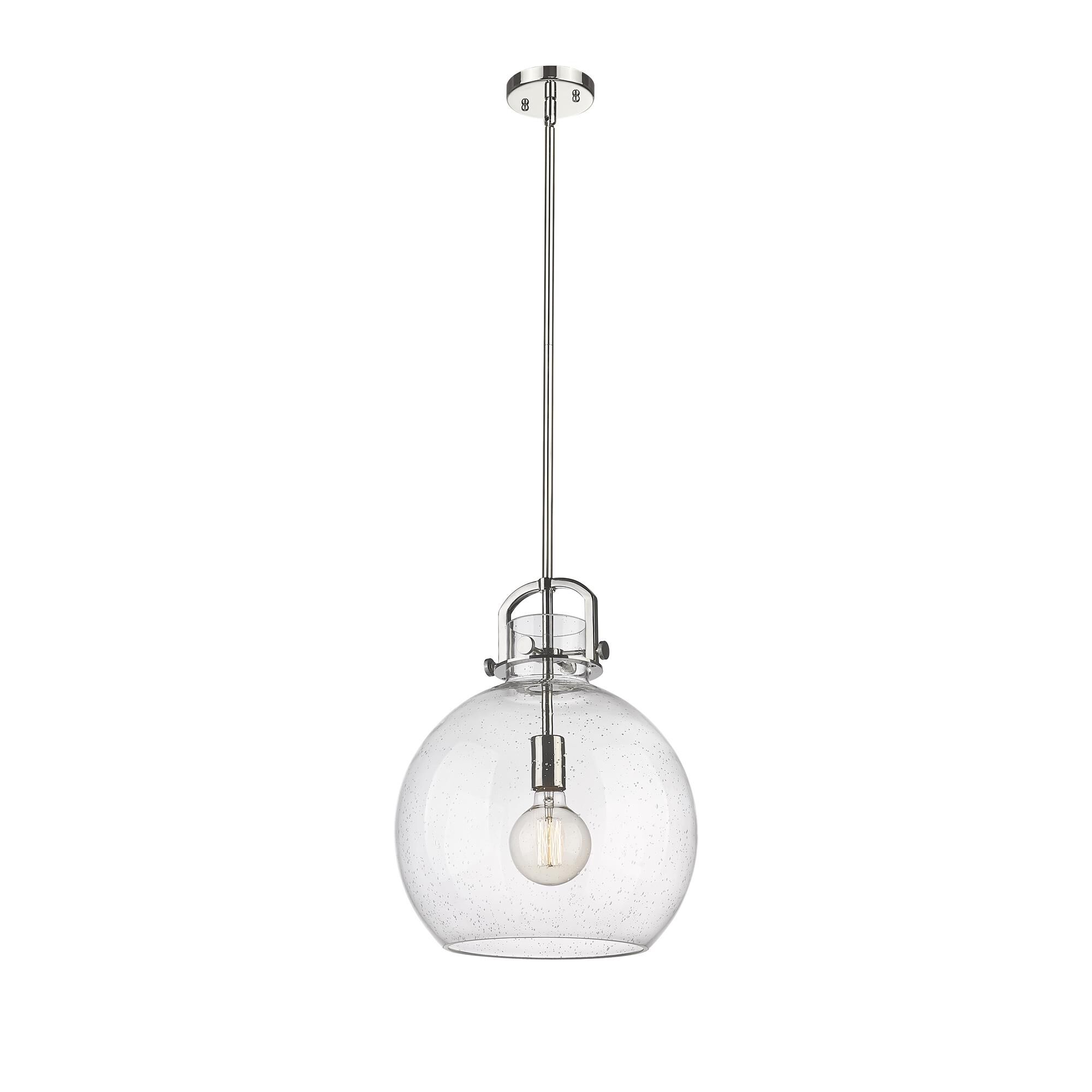 Shown in Polished Nickel finish and Seedy glass