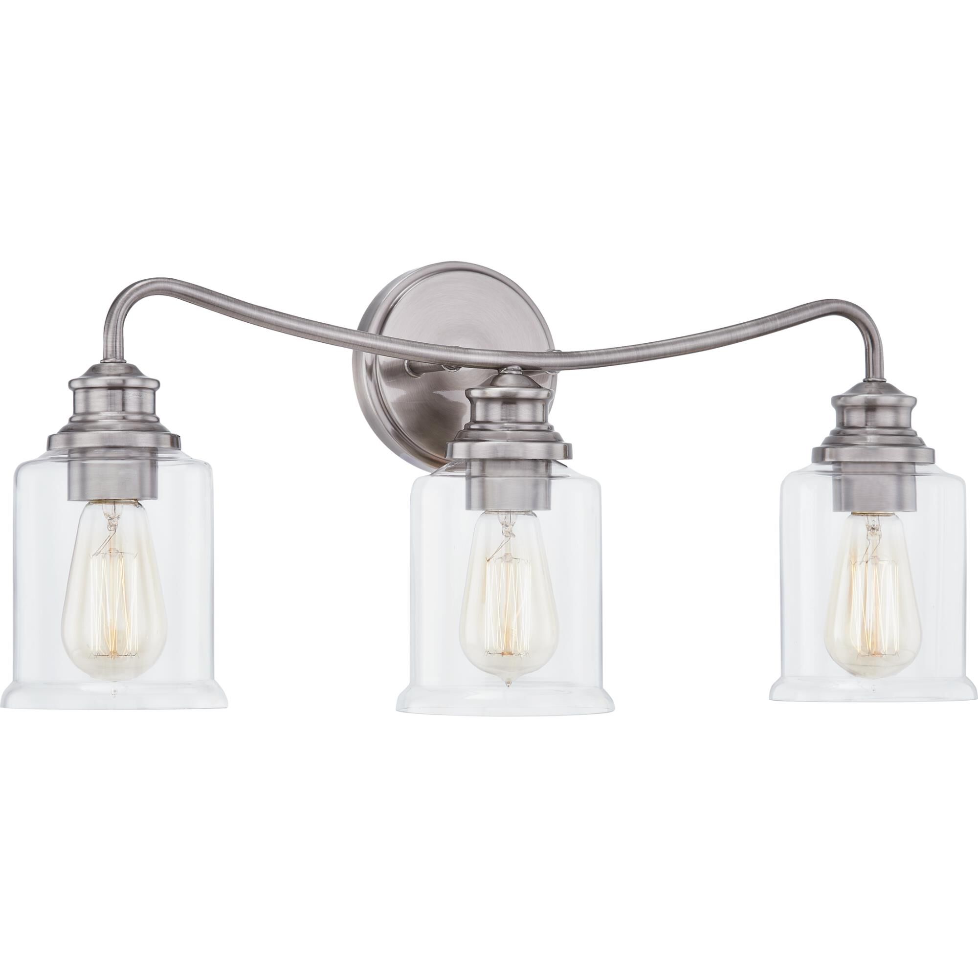Shown in Polished Antique Nickel finish and Clear Glass shade