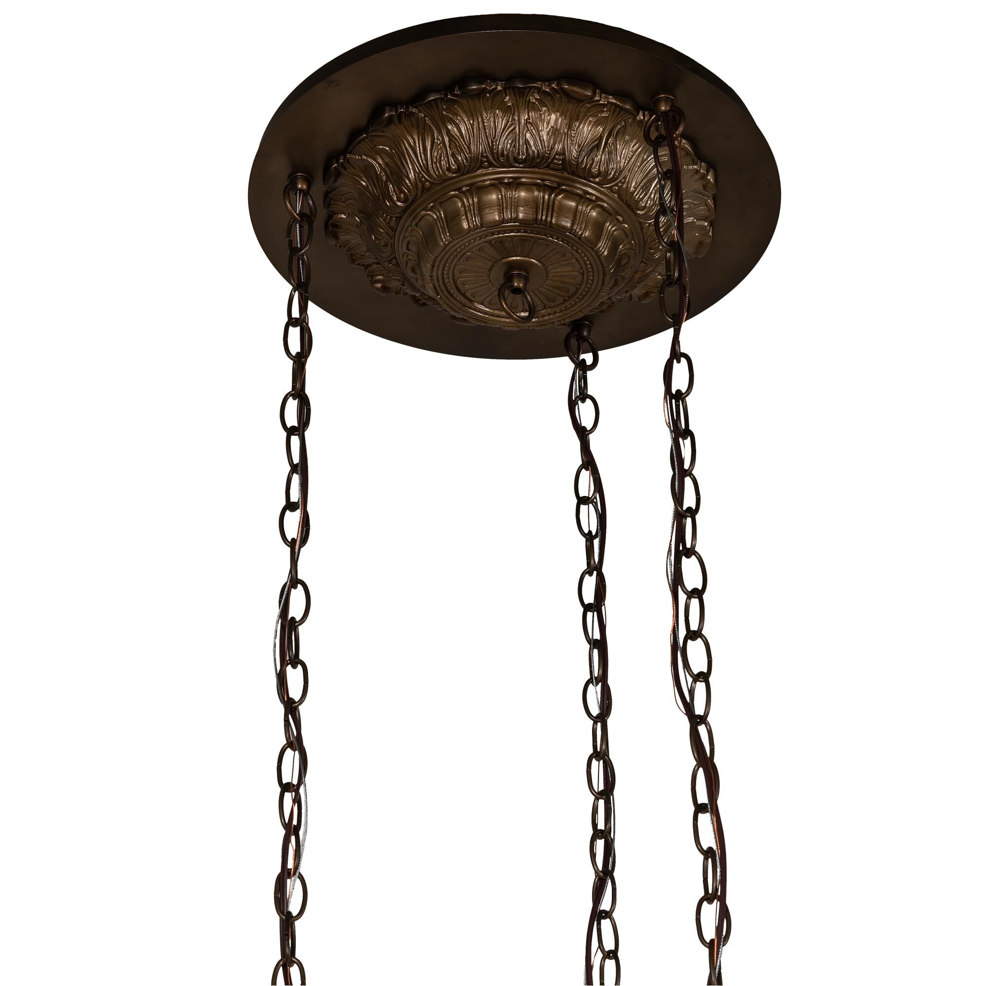 Shown in Antique Copper Finish finish and White glass