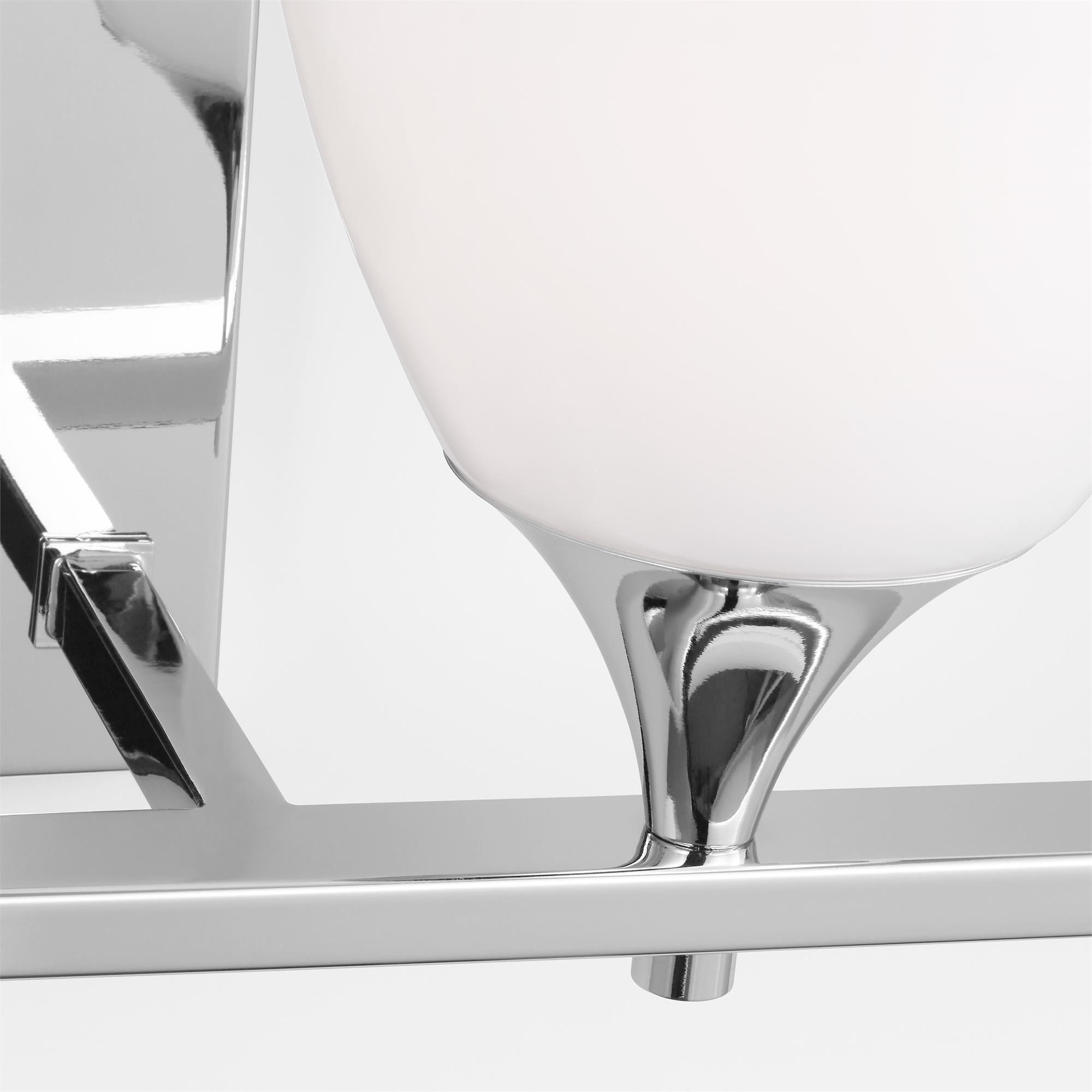 Shown in Chrome finish and Milk Glass s shade