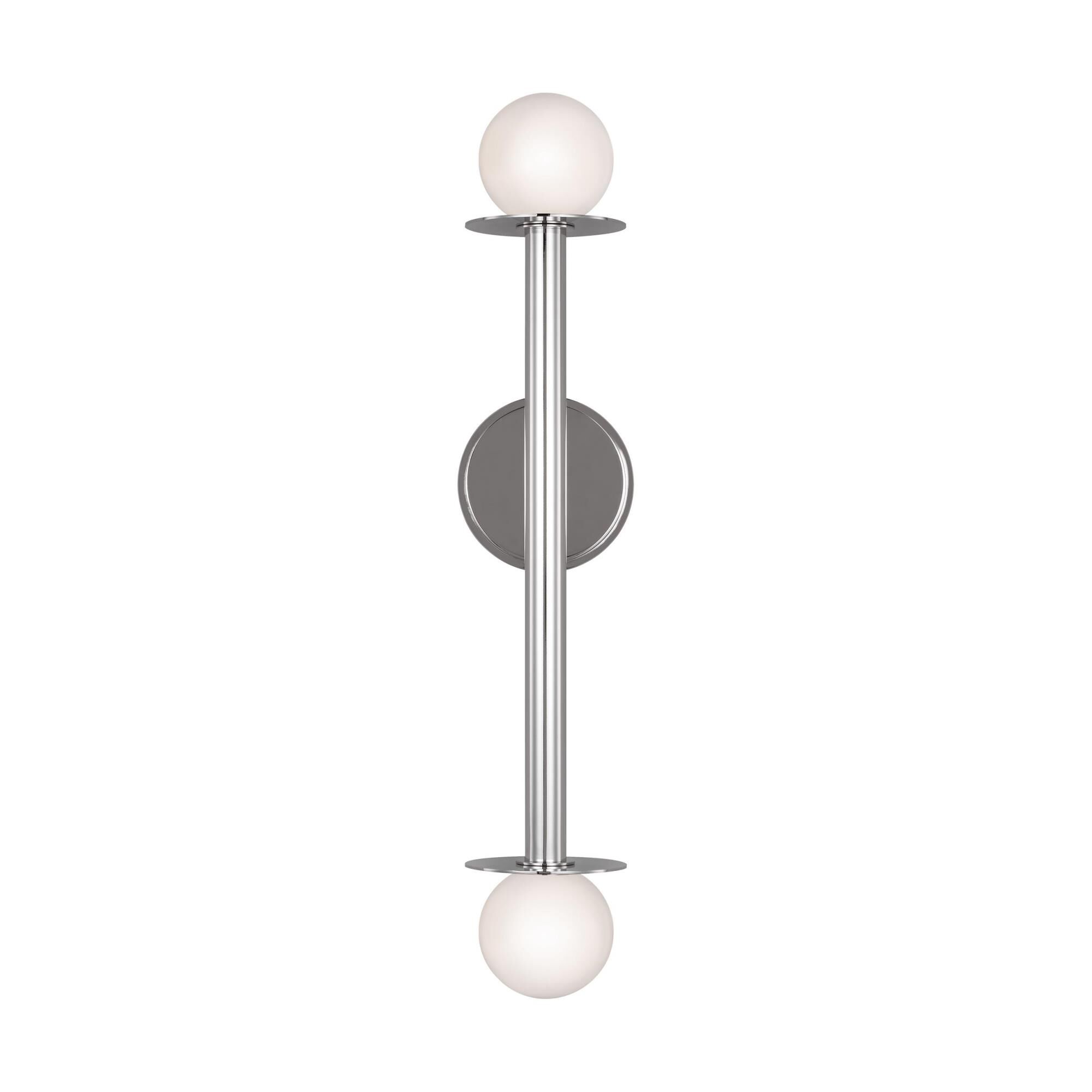 Shown in Polished Nickel finish and White Glass s shade