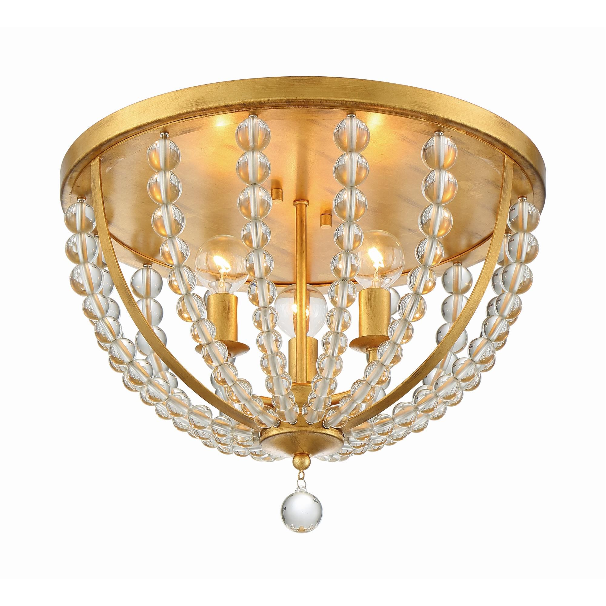 Roxy 16 Inch 3 Light Semi Flush Mount by Crystorama
