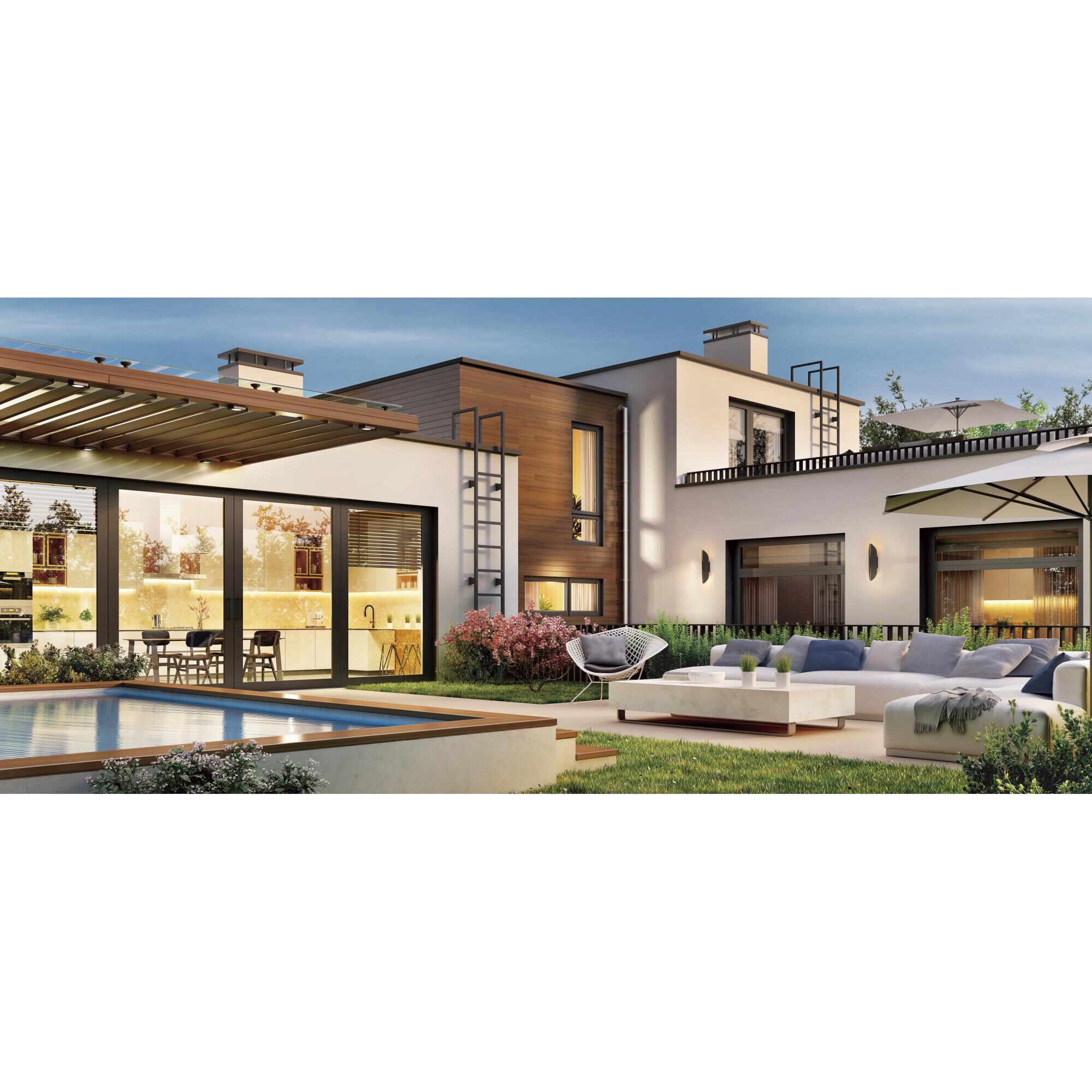 Tectonic 18 Inch Tall 2 Light LED Outdoor Wall Light by ET2 Lighting