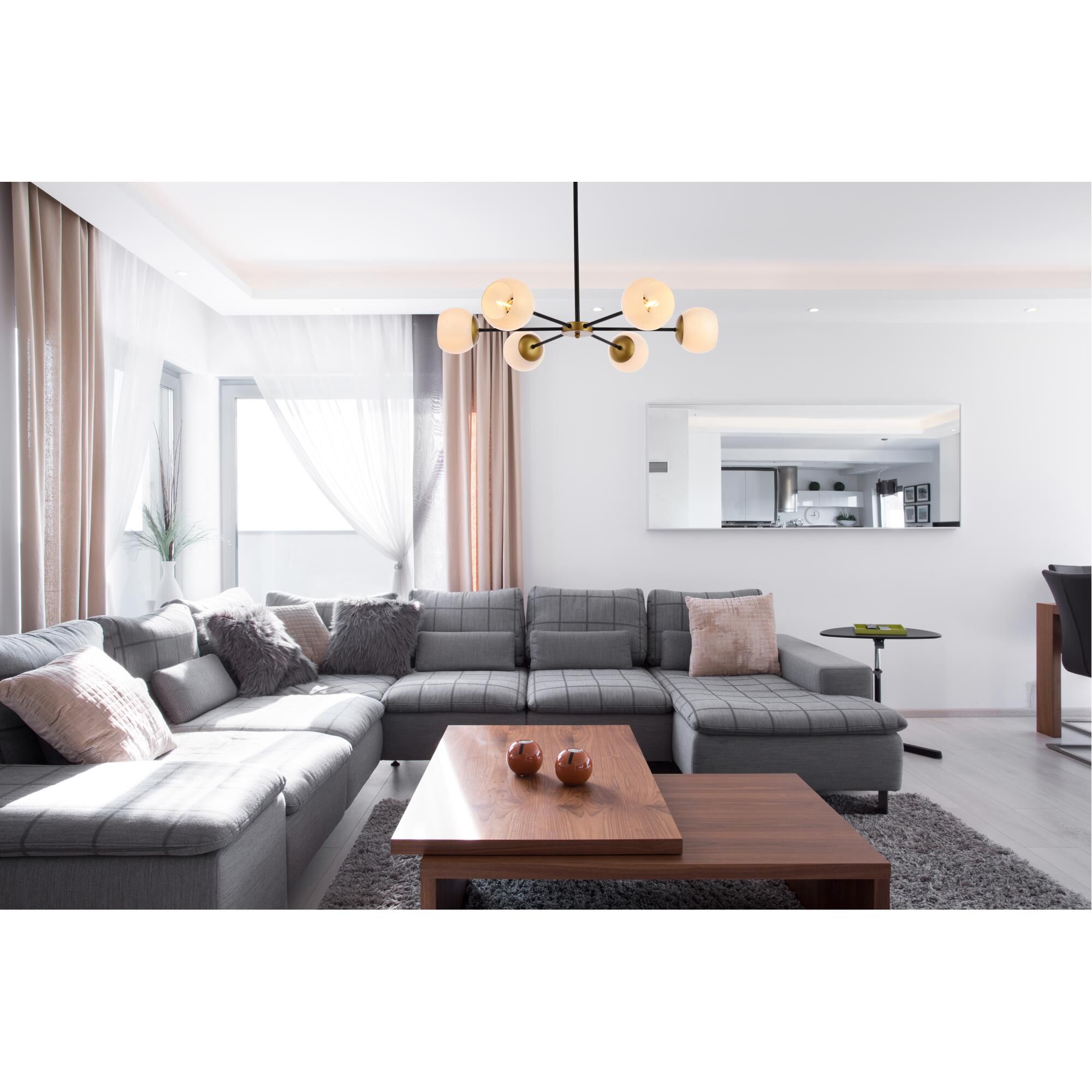 Briggs 36 Inch 6 Light Chandelier by Elegant Lighting