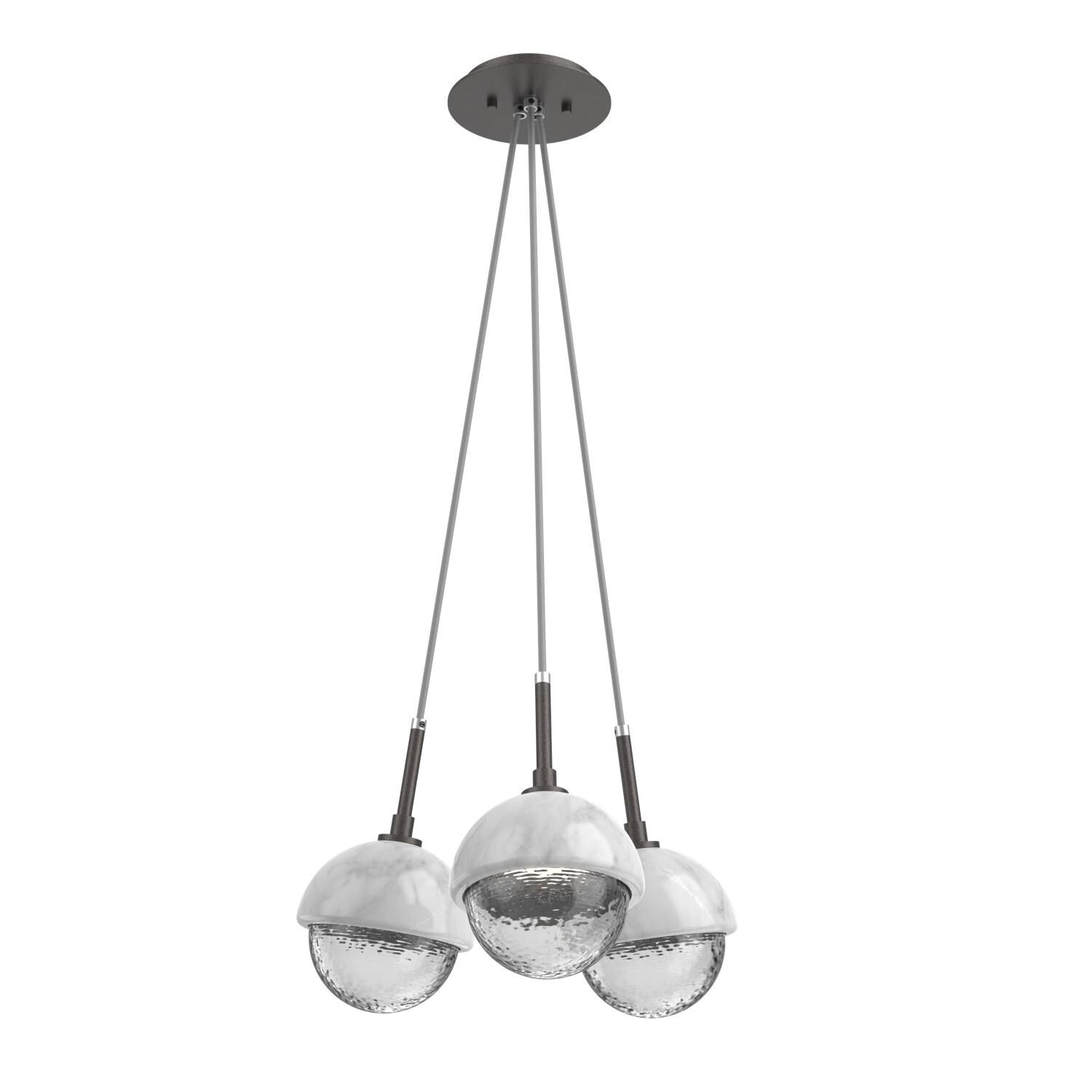 Shown in Graphite finish and Clear glass and White Marble accent