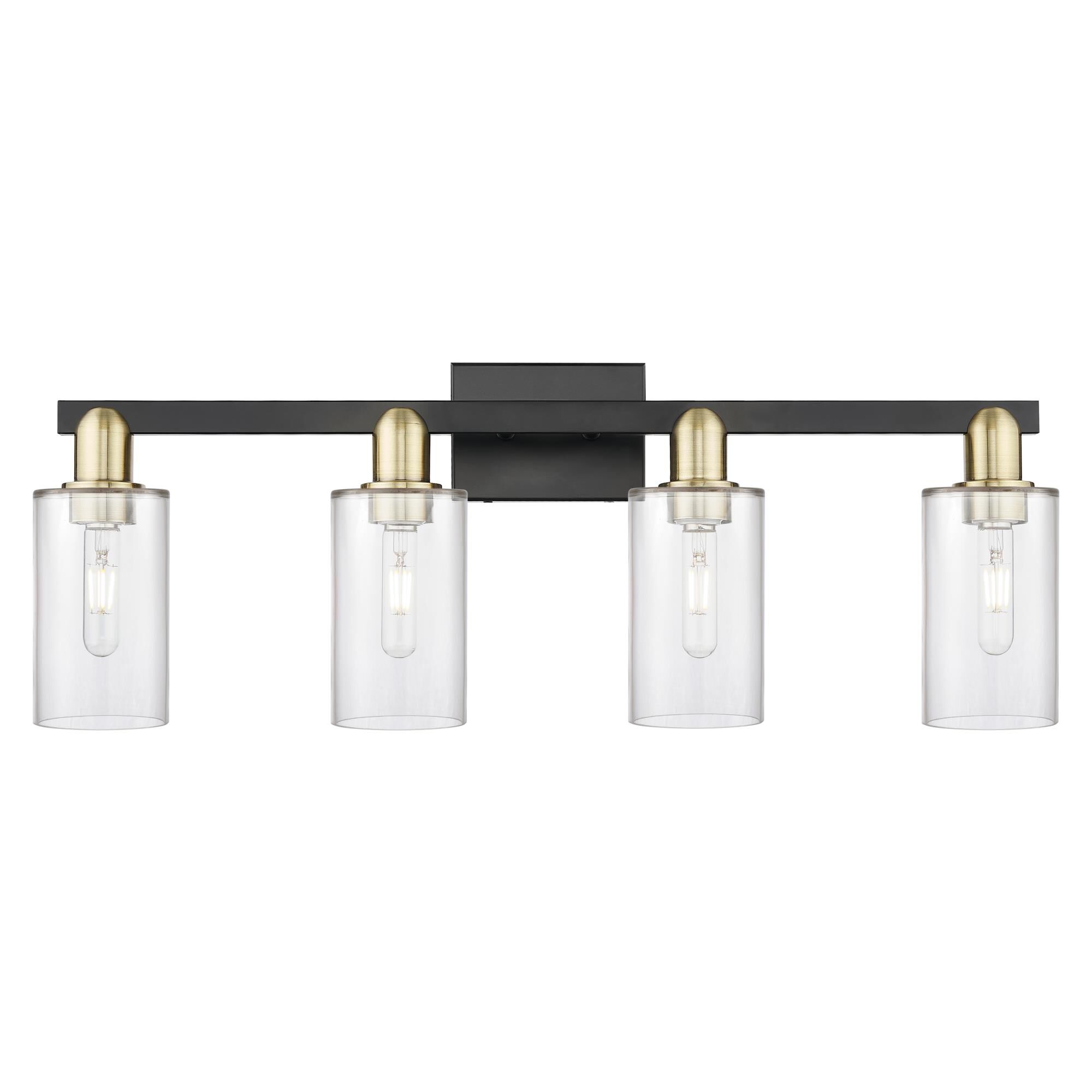 Shown in Black Antique Brass finish and Clear glass