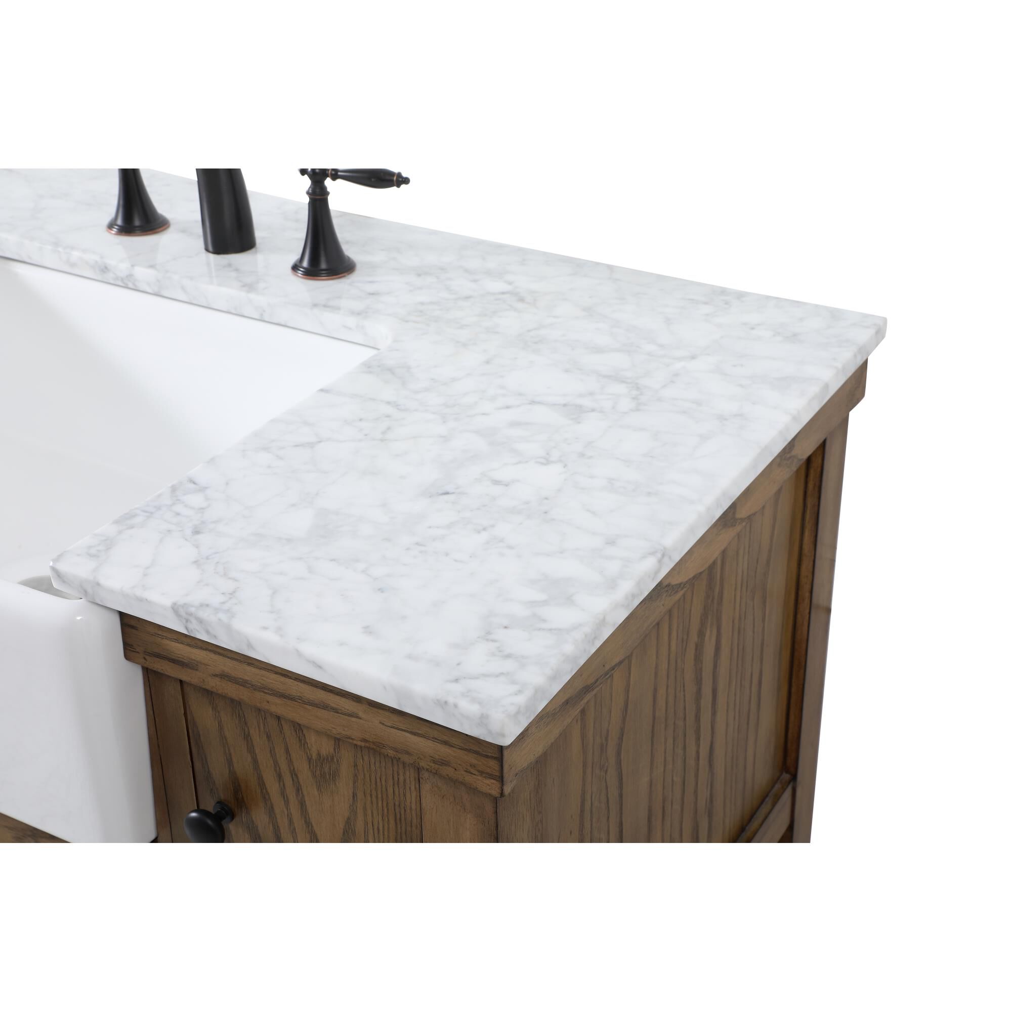 Shown in Driftwood finish and Without Backsplash accent