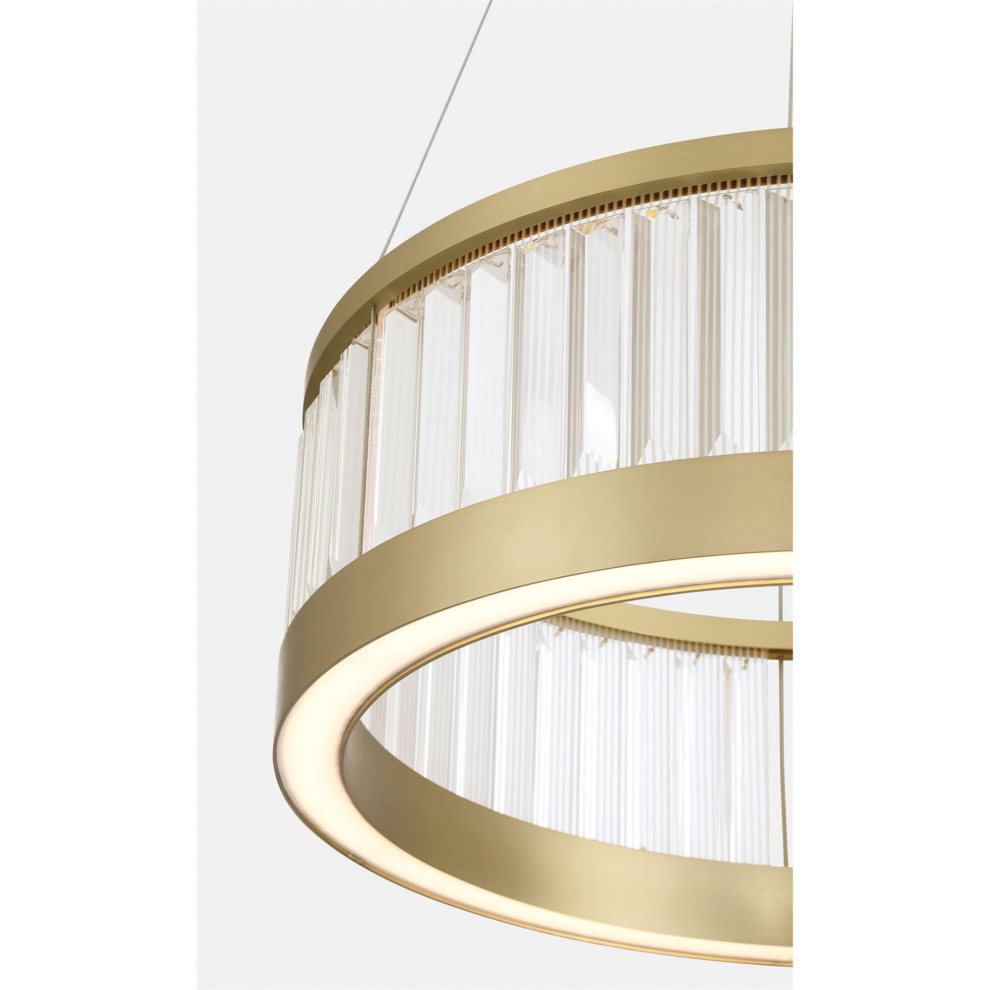 Shown in Gold finish and Clear Crystal glass