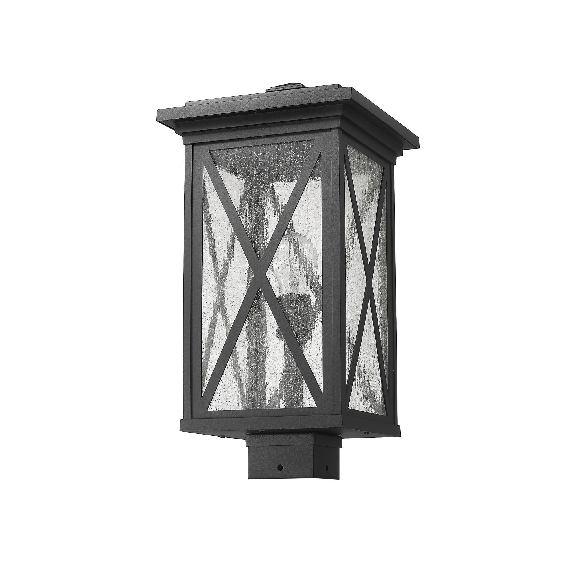 Shown in Black finish and Glass shade
