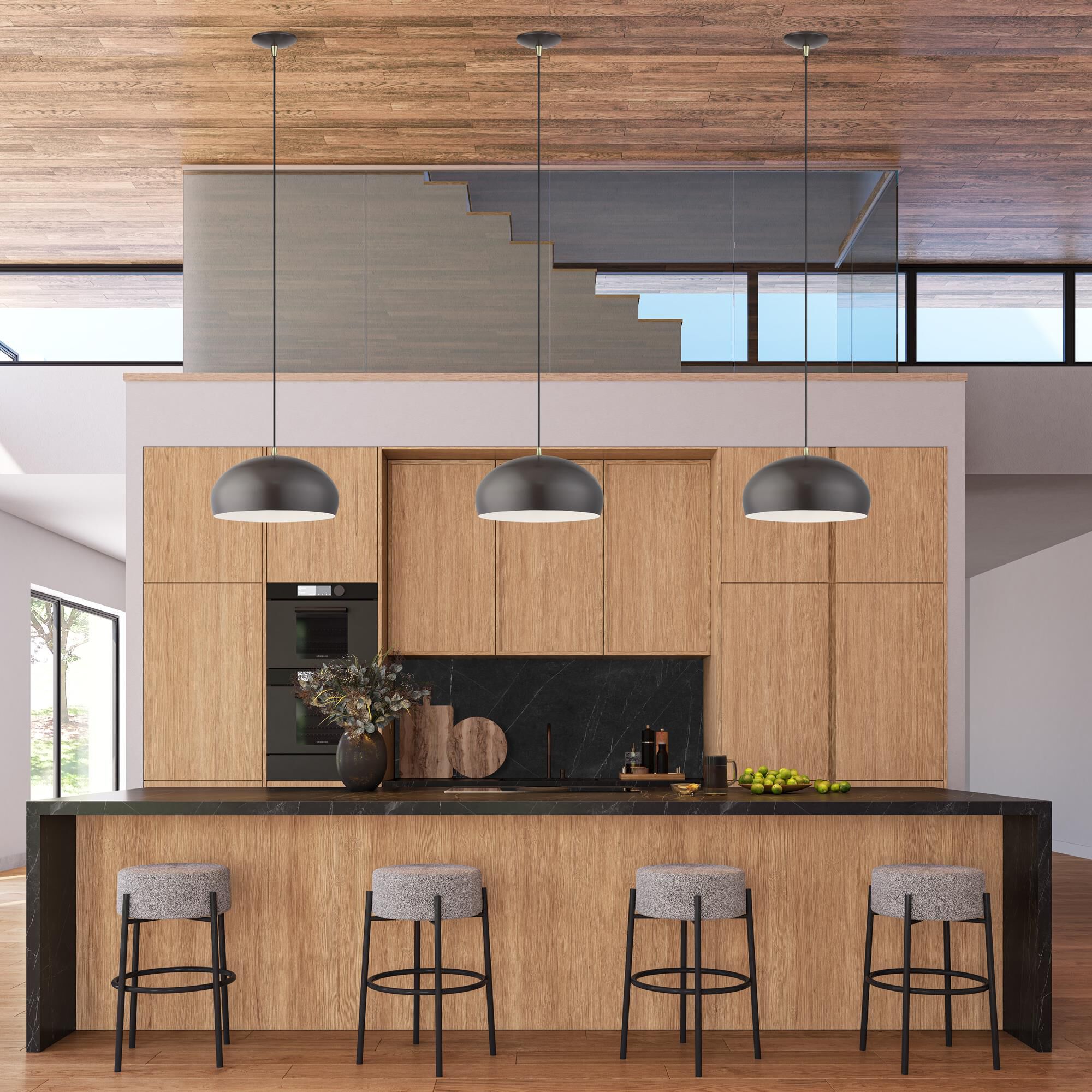 Shown in English Bronze with Antique Brass Accents finish and English Bronze Steel with Shiny White Inside shade