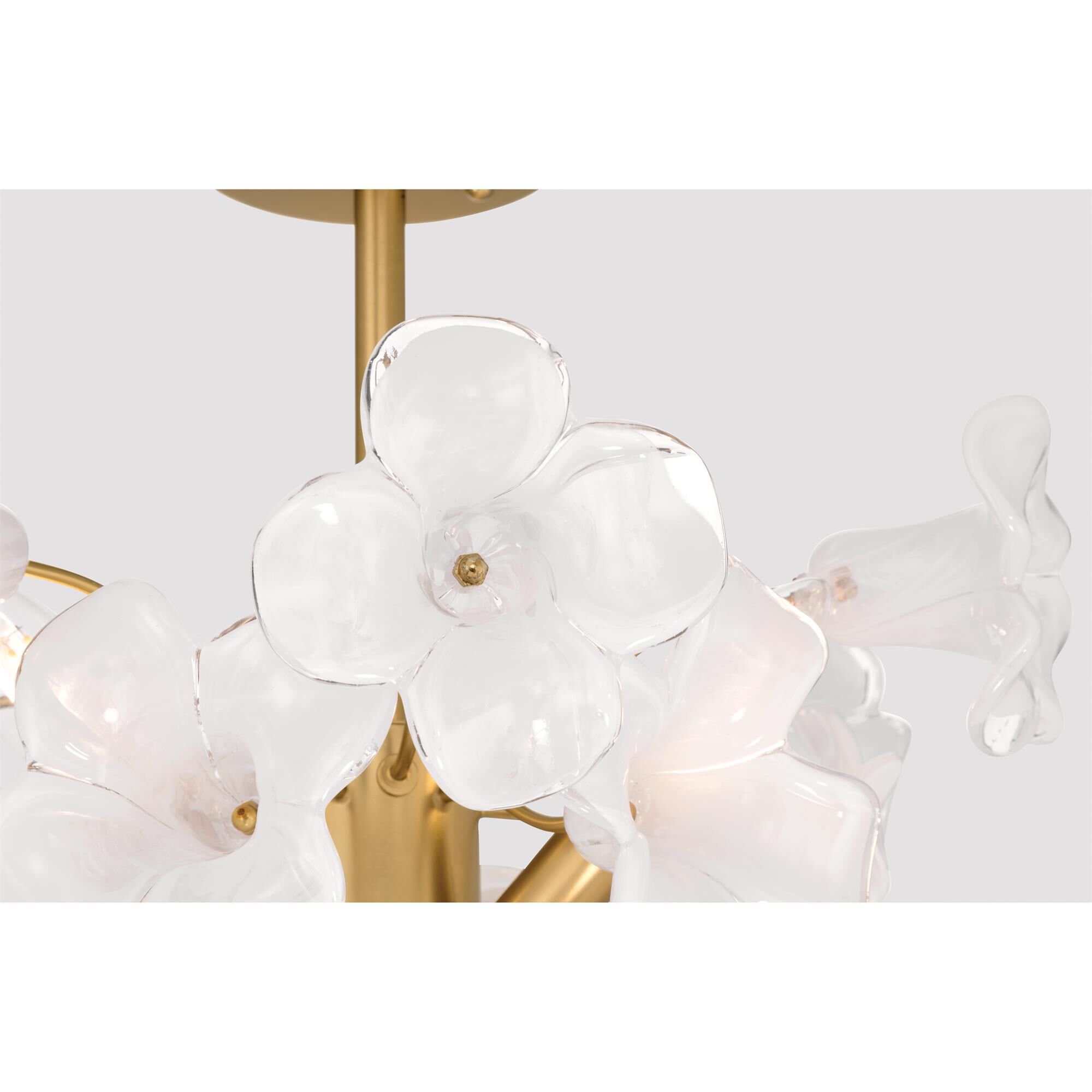 Shown in Legacy Brass finish and White Swirl glass